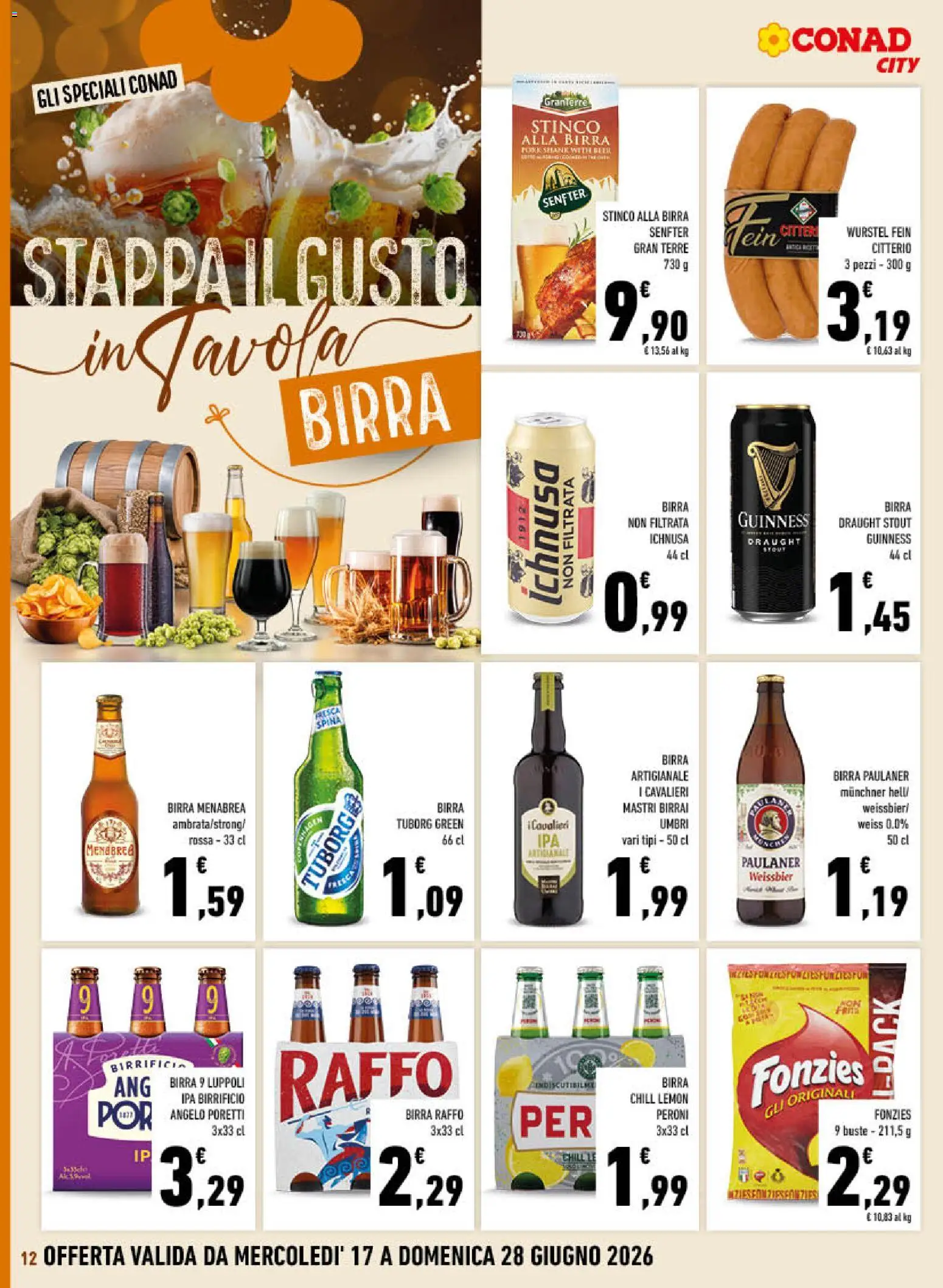 Volantino Conad del 17.06.2026 | Pagina: 12 | Prodotti: Birra, Wurstel