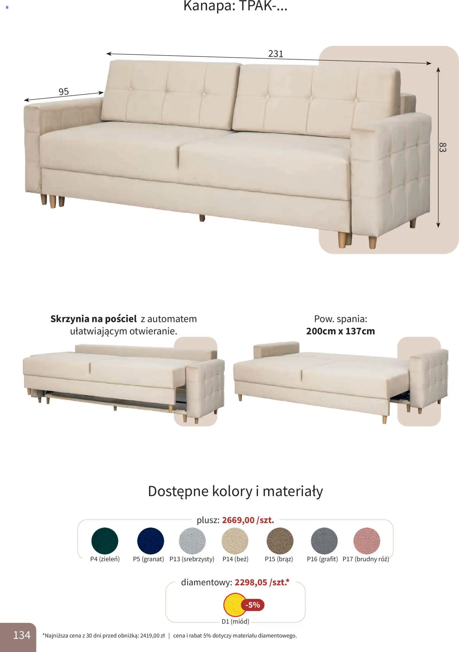Bodzio Katalog od 01.08.2026 | Strona: 134 | Produkty: Pościel, Miód, Kanapa, Róż