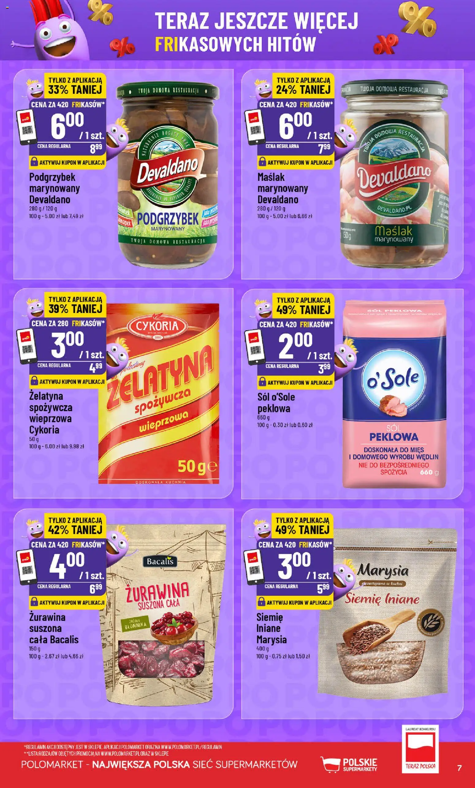 POLOmarket gazetka - Frikasowe Hity od 10.06.2026 | Strona: 7 | Produkty: Żelatyna, Żurawina, Sól