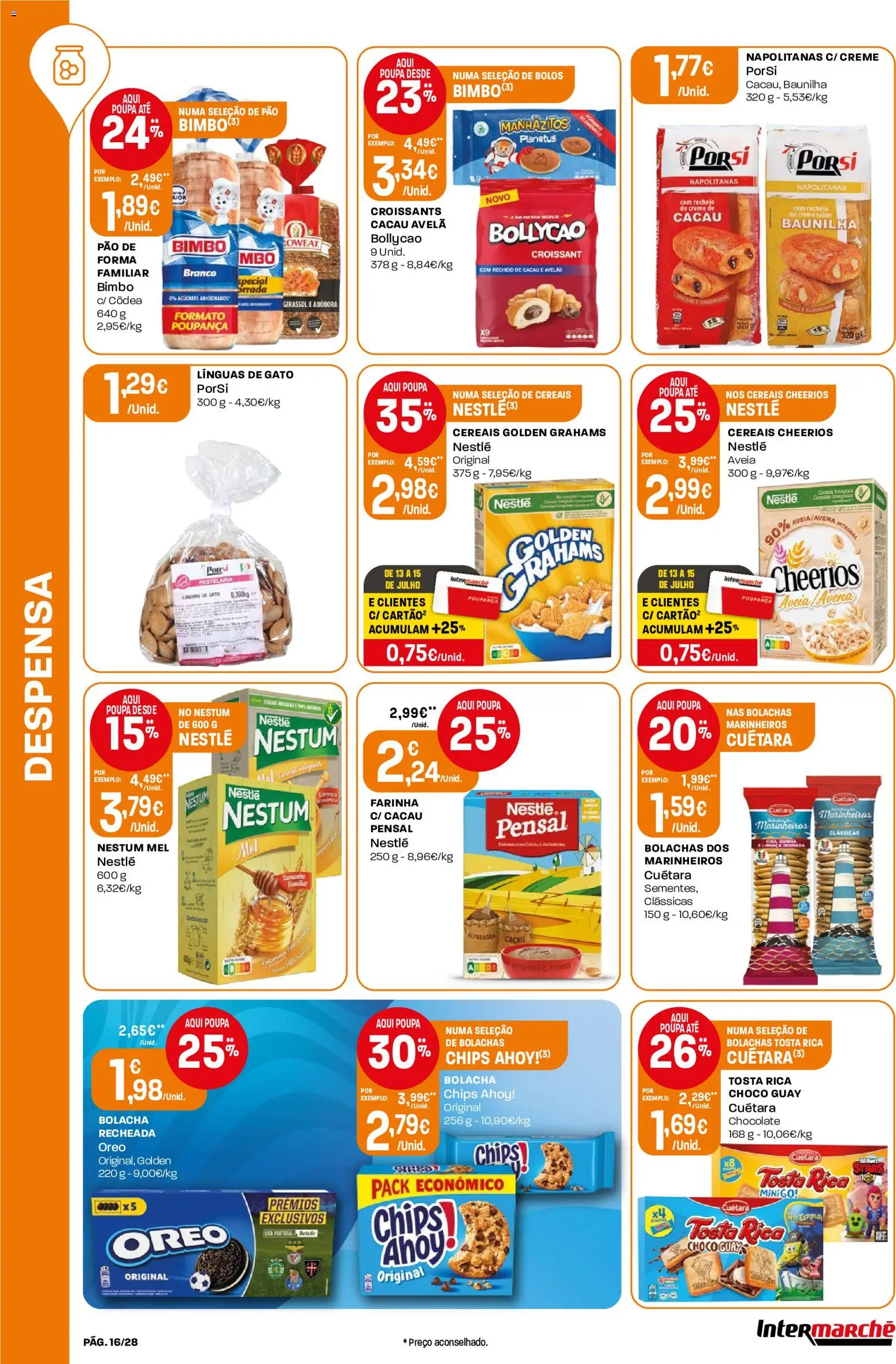 Intermarché Folheto Contact │ válido de 09/07/2026 | Página: 16 | Produtos: Avelãs, Ferro, Bolachas, Cereais