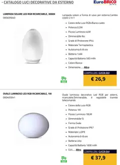 Anteprima del volantino Eurobrico Luci Decorative da Esterno catalogo valido a partire dal 23.07.2025 | Pagina: 14 | Prodotti: Lampada solare, Batteria, Lampada