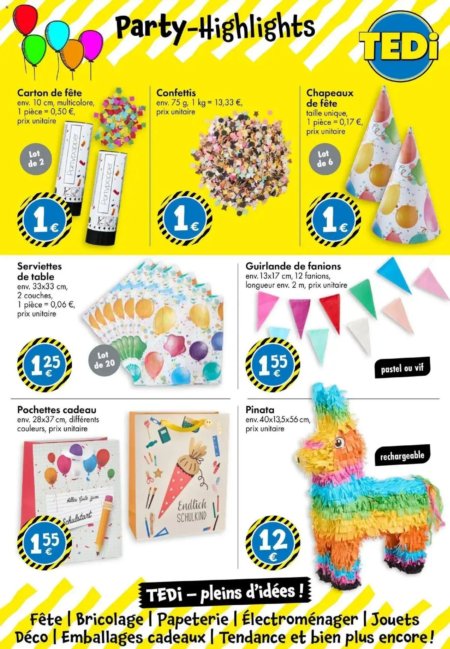 TEDi catalogue Châteauroux à partir du 26/09/2026 - promo en ligne | Page: 16 | Produits: Jouets, Pinata, Table, Serviettes