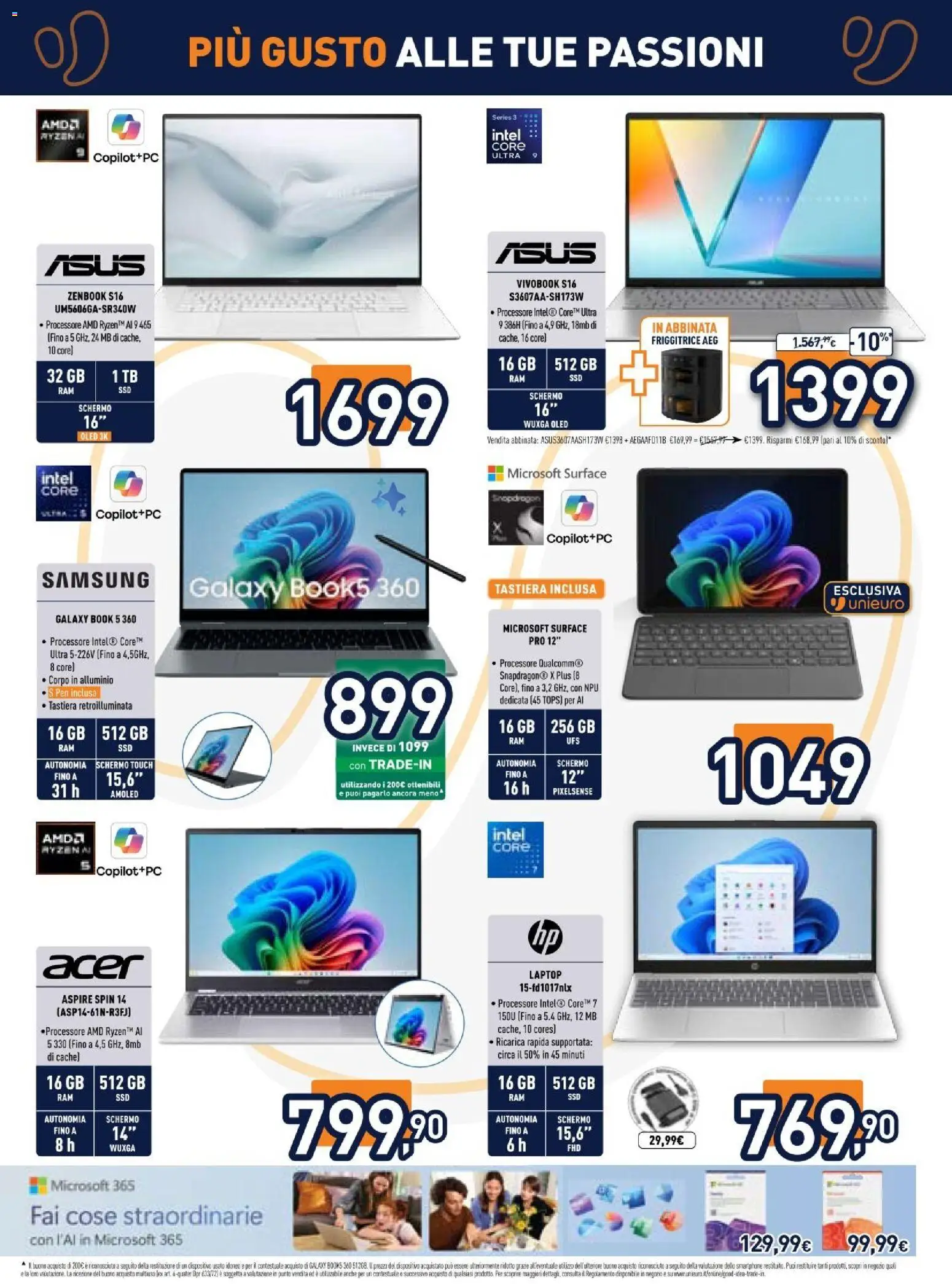 Volantino Unieuro del 12/10/2026 | Pagina: 13 | Prodotti: Schermo, Laptop, Tastiera, Samsung