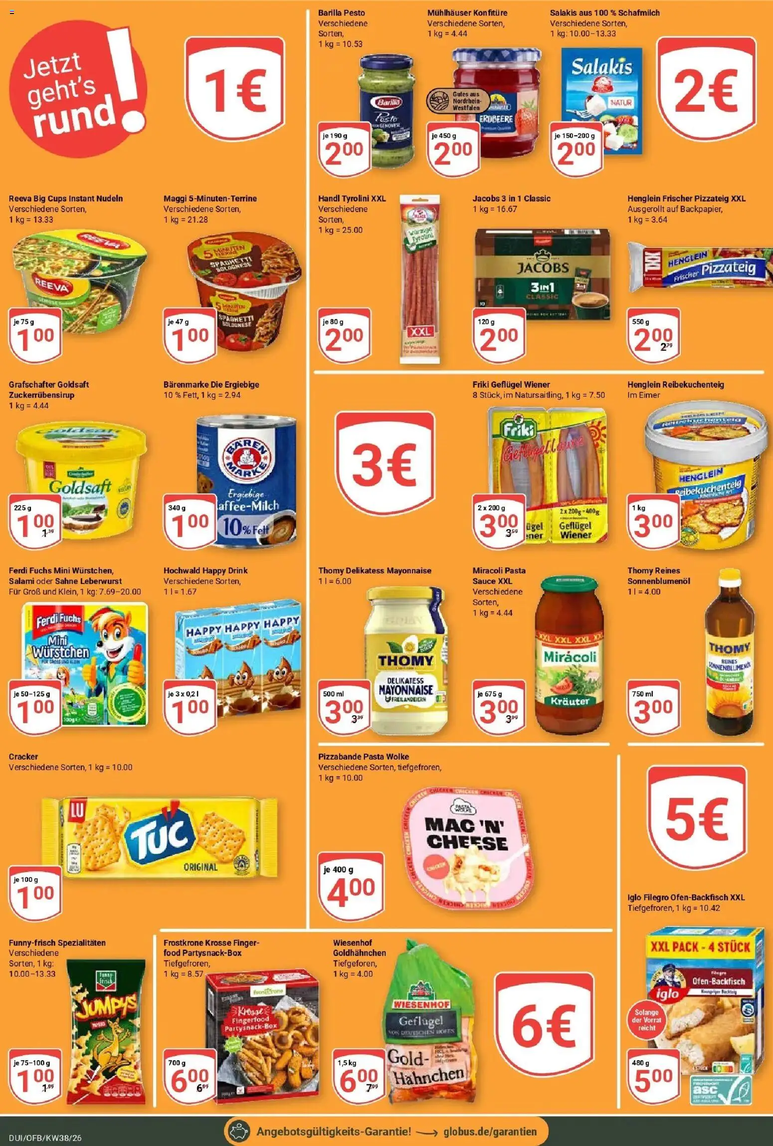 Globus Prospekt Duisburg (ab 14.09.2026) » Angebote online | Seite: 7 | Produkte: Hahnchen, Spaghetti, Salakis, Sahne