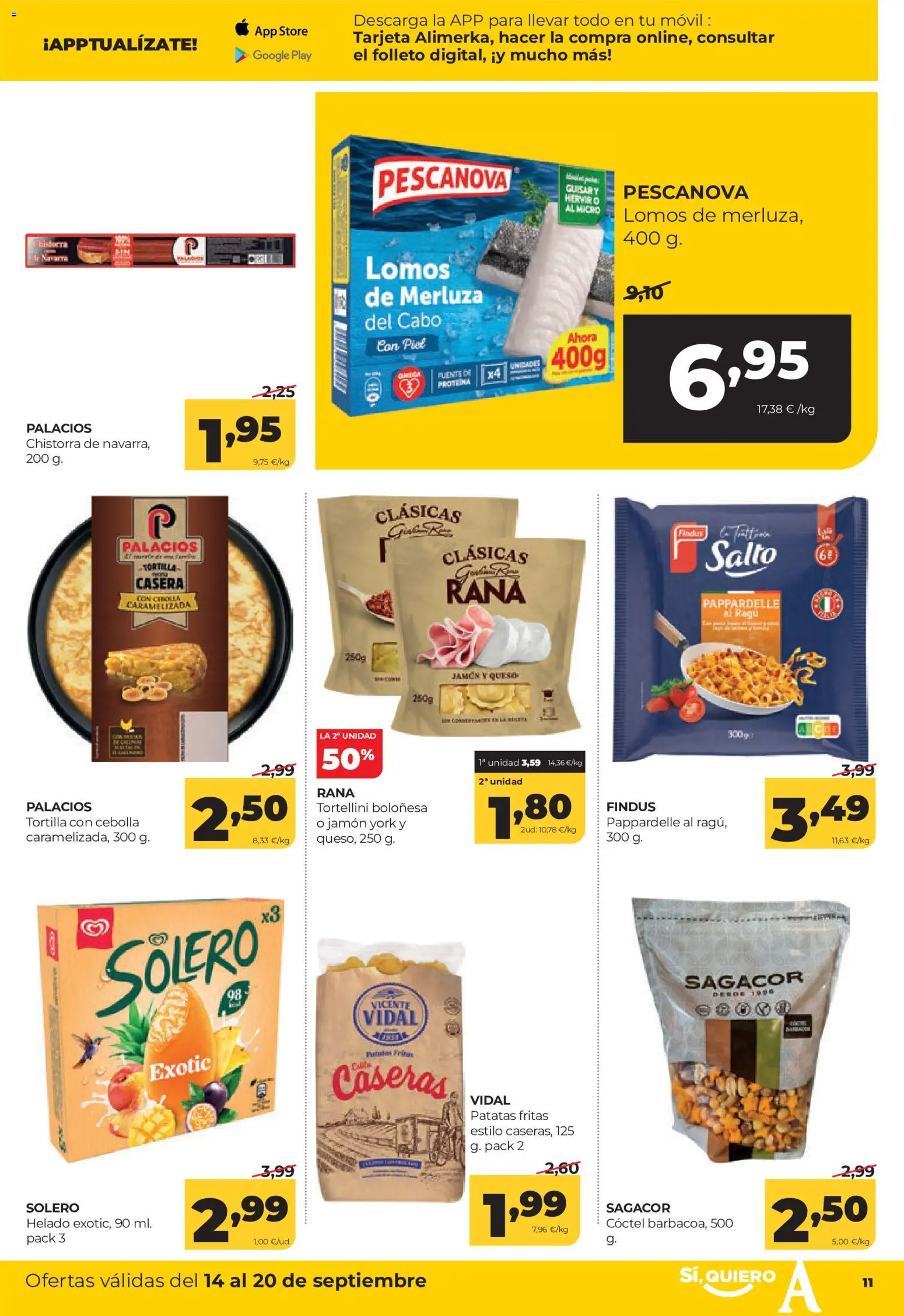 Alimerka folleto Castilla y León │ válido desde el 14/09/2026 | Página: 11 | Productos: Proteína, Queso, Cebolla, Patatas