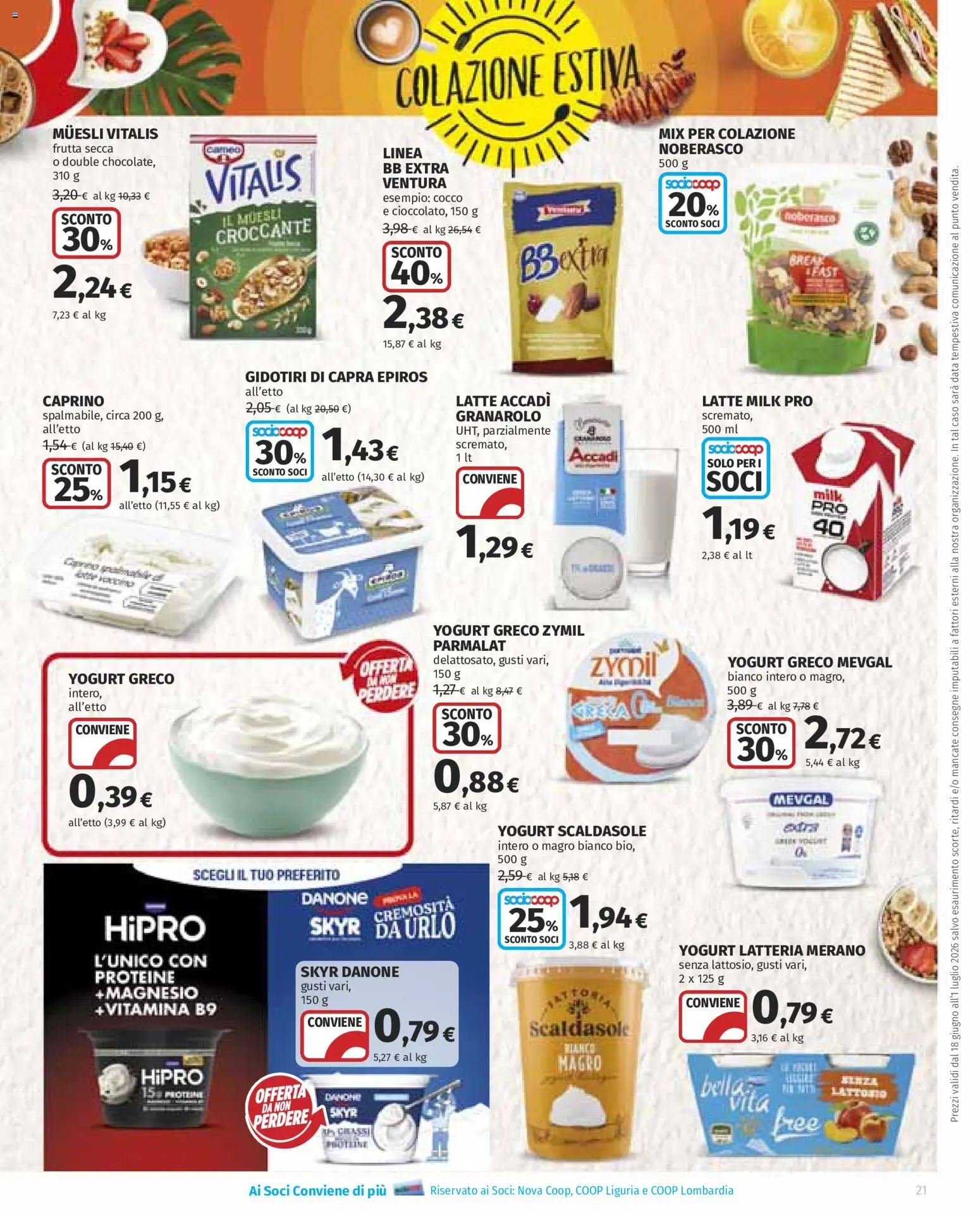 Volantino Ipercoop del 18.06.2026 | Pagina: 21 | Prodotti: Yogurt greco, Yogurt, Frutta, Data