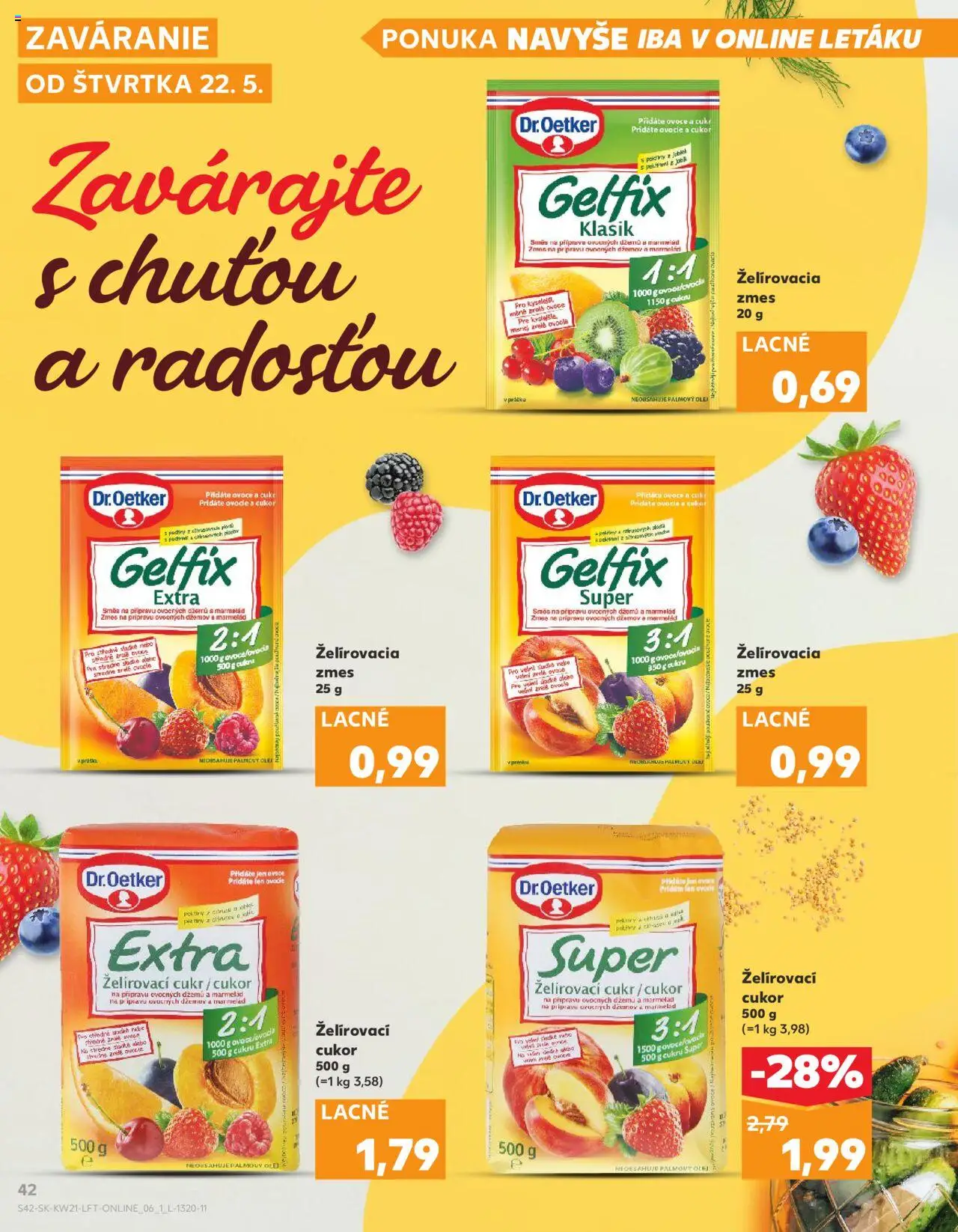 Nové Kaufland akcie – leták je platný od 22.05.2025 | Strana: 42 | Produkty: Olej, Cukor, Ovocie