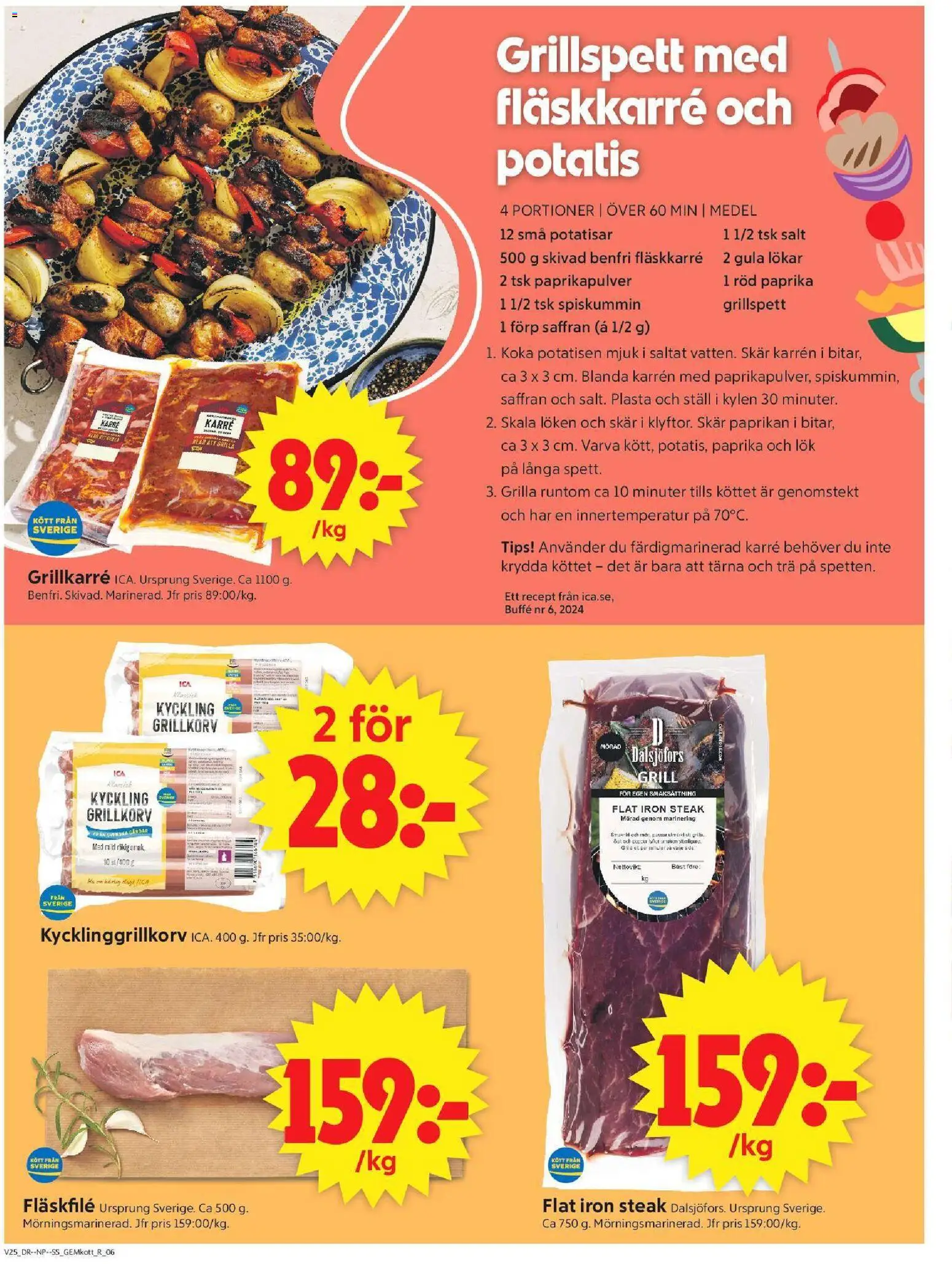 ICA Supermarket reklamblad aktuell från 15.06.2026 | Sida: 8 | Produkter: Grill, Salt, Saffran, Potatis