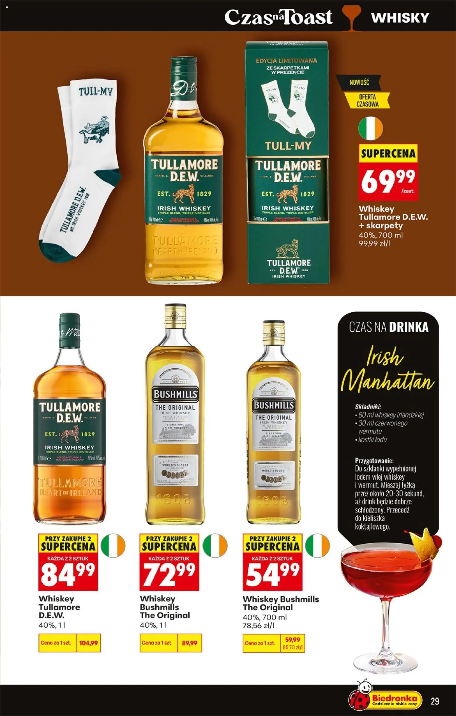 Biedronka Polsko leták - Czas na toast od 15.06.2026 | Strana: 31 | Produkty: Finest, Whisky, Bushmills, Manhattan