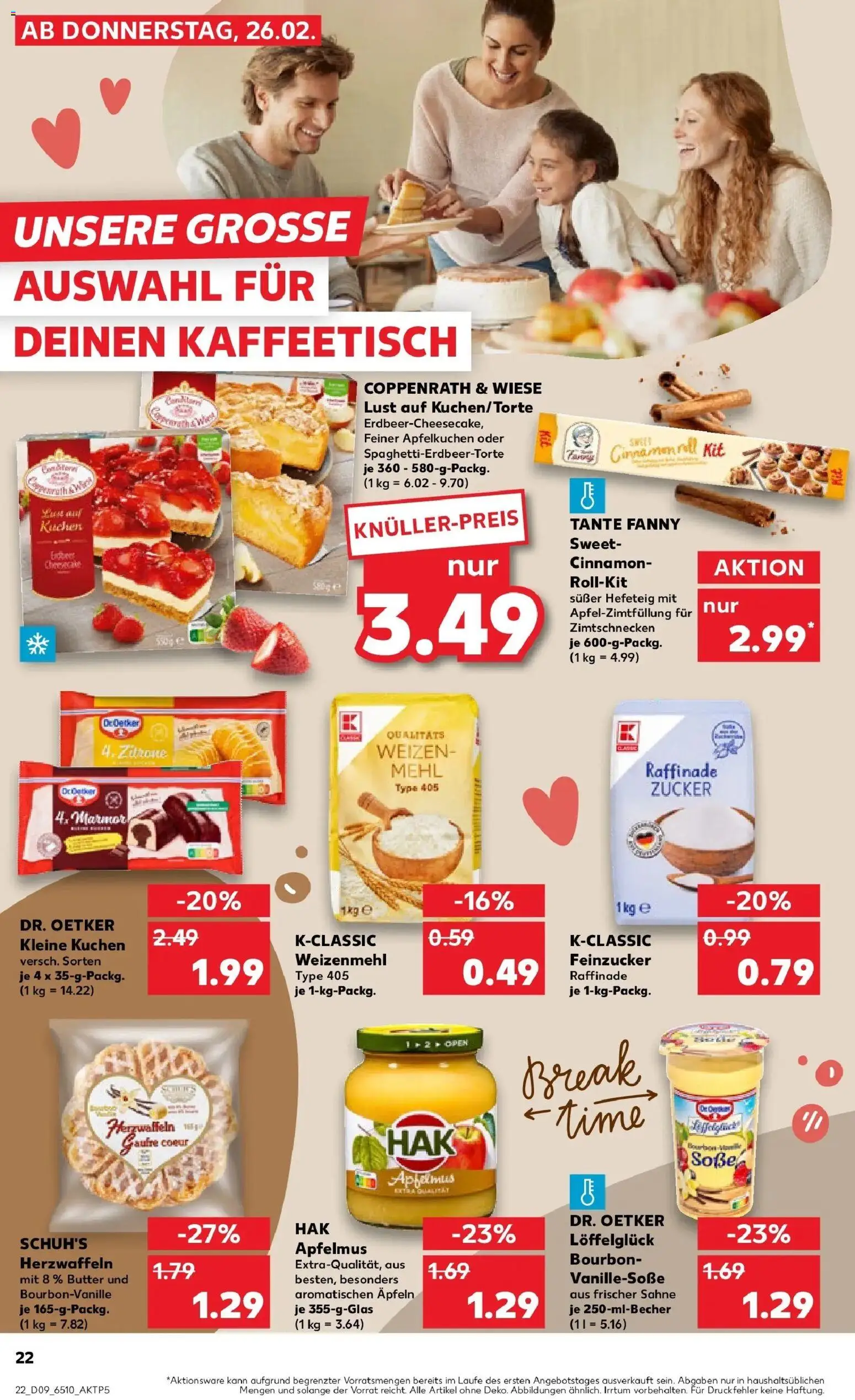 Kaufland prospekt Emmerich Am Rhein	 – gültig ab 26.02.2026 | Seite: 22 | Produkte: Mehl, Zitrone, Kuchen, Sahne