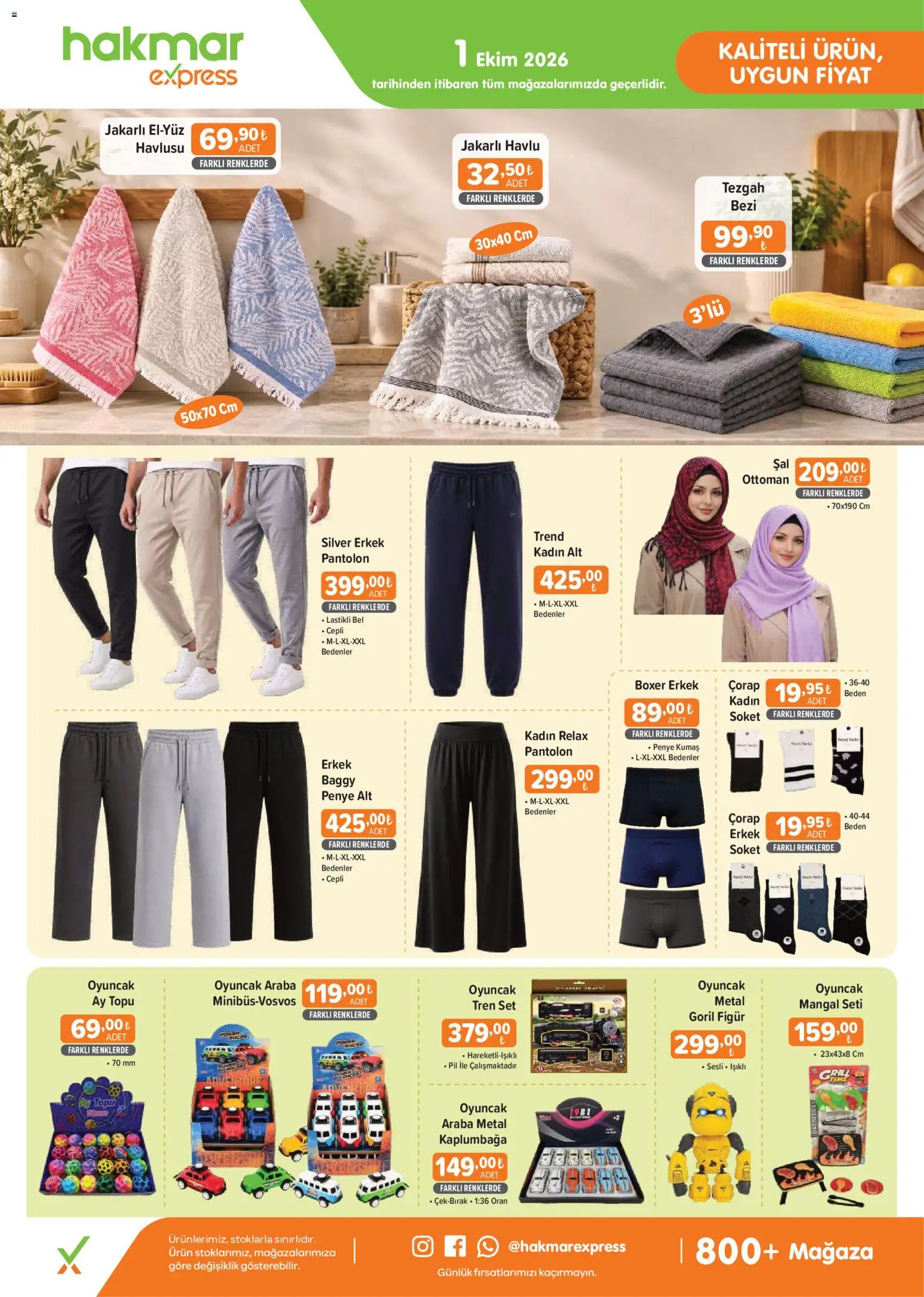 Hakmar Express Katalog - 01 Ekim 2026 tarihinden itibaren geçerlidir | Sayfa: 2 | Ürünler: Oyuncak, Pil, Pantolon, Çorap