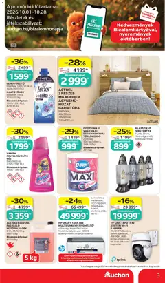 Auchan akciós újság - amely érvényes a következő dátumtól: 2026.10.15. | Oldal: 3 | Termékek: Lenor, Konyhai törlőkendő, Folteltávolító, Vanish