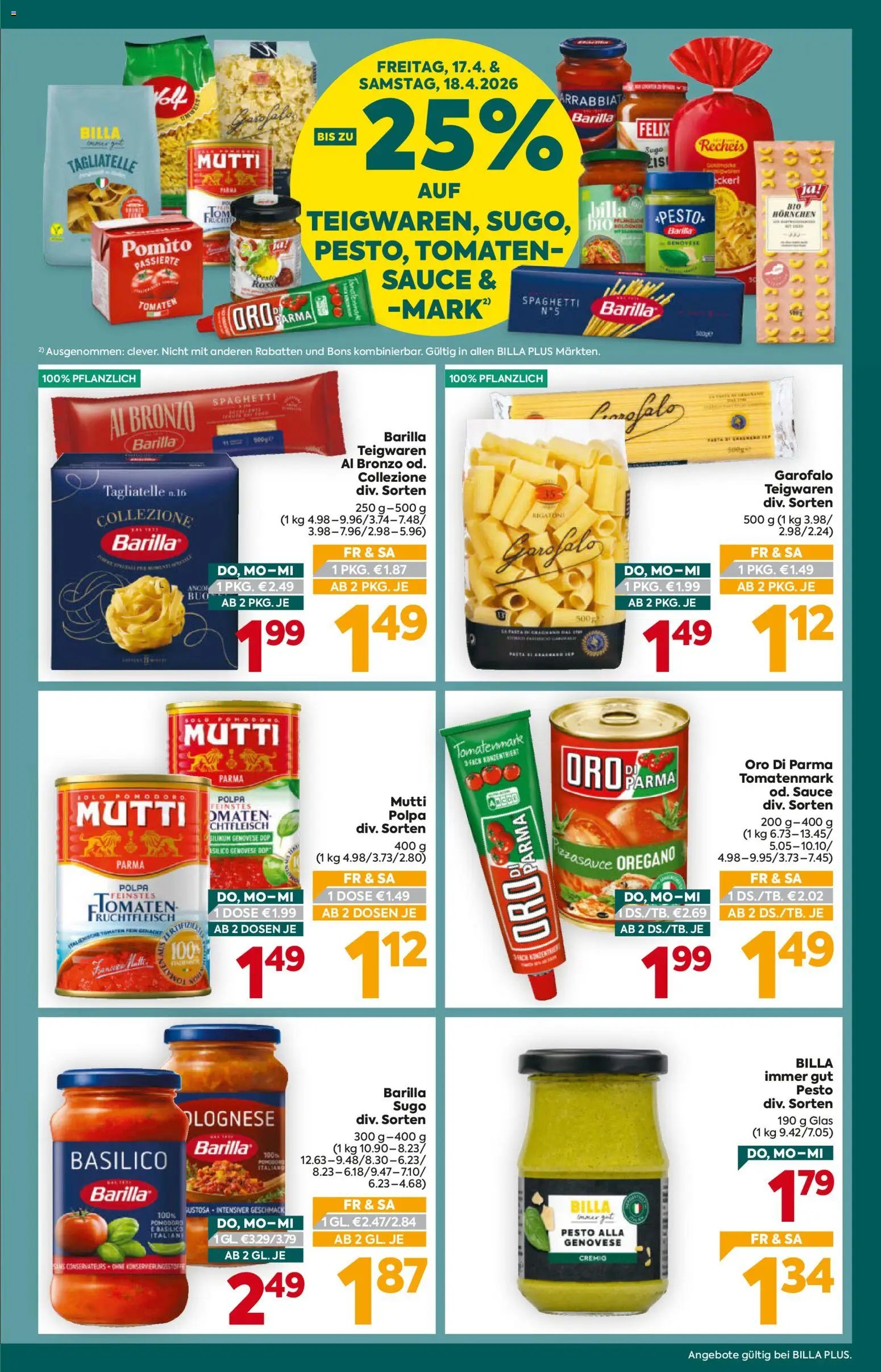 Billa Plus Flugblatt gültig ab 16.04.2026 | Seite: 3 | Produkte: Hajdina liszt, Tomaten