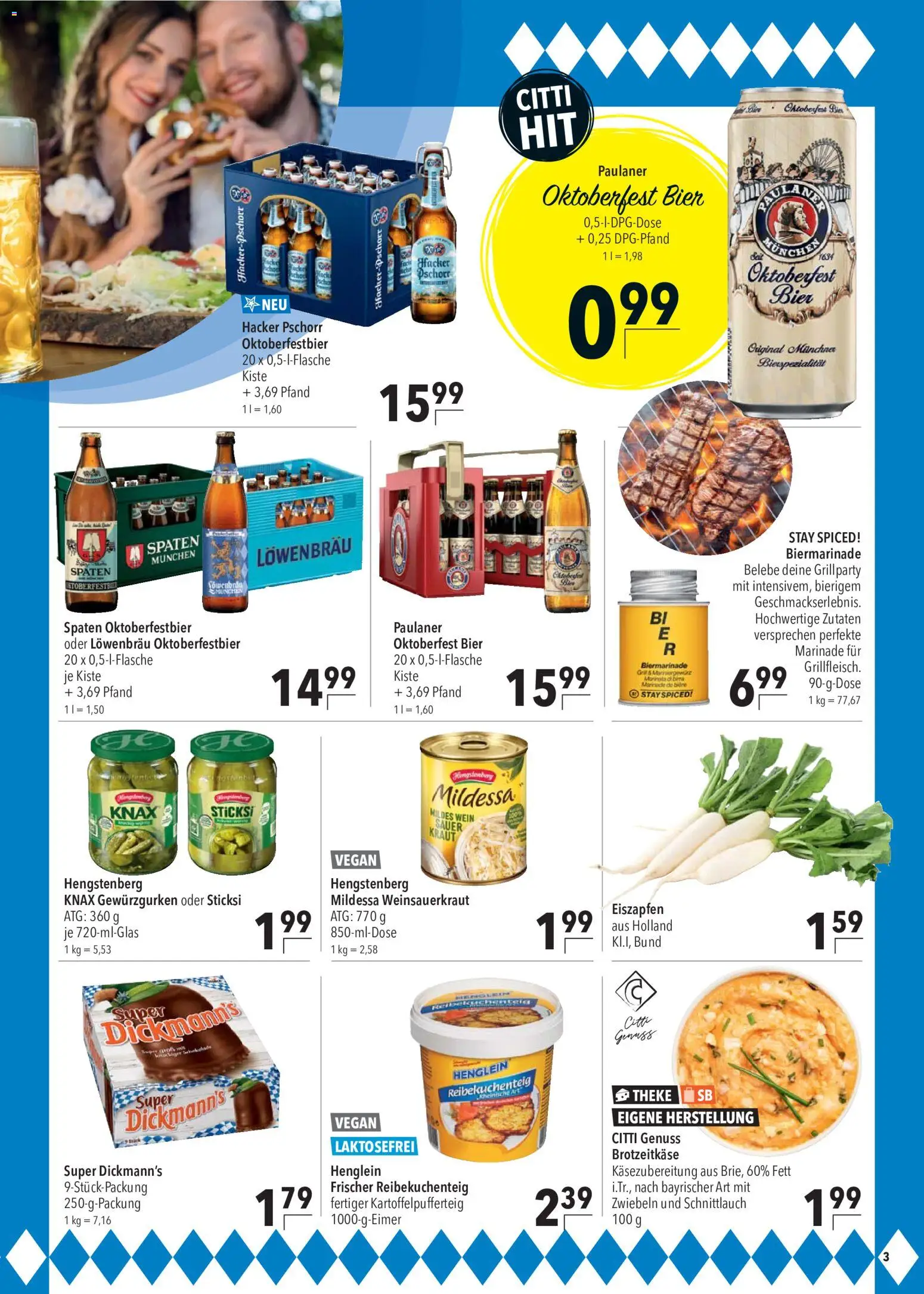 CITTI Markt Prospekt – gültig ab 16.09.2026 | Seite: 3 | Produkte: Theke, Zwiebeln, Kraut, Paulaner