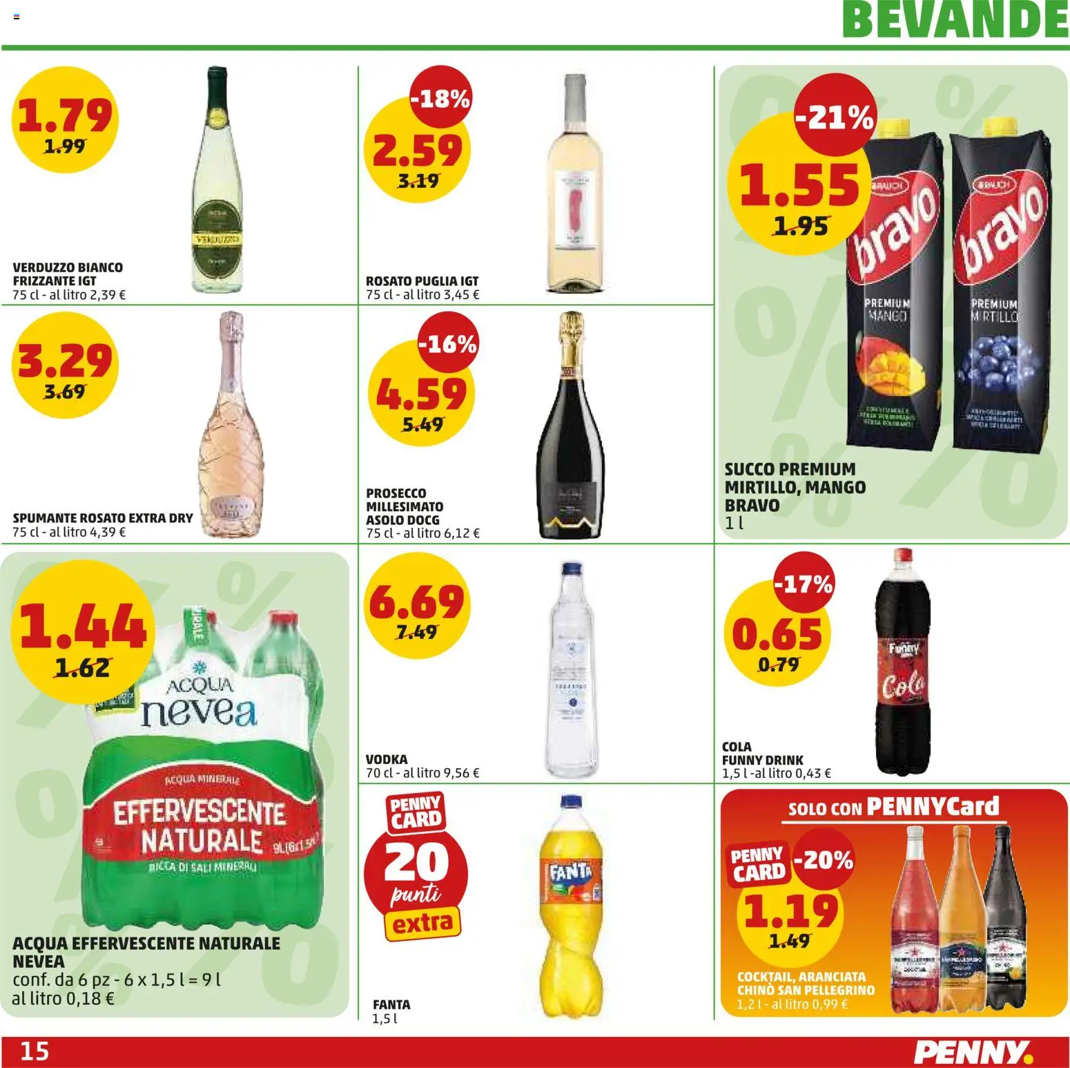 Volantino PENNY del 18.06.2026 | Pagina: 15 | Prodotti: Mango, Spumante, Fanta, Acqua minerale