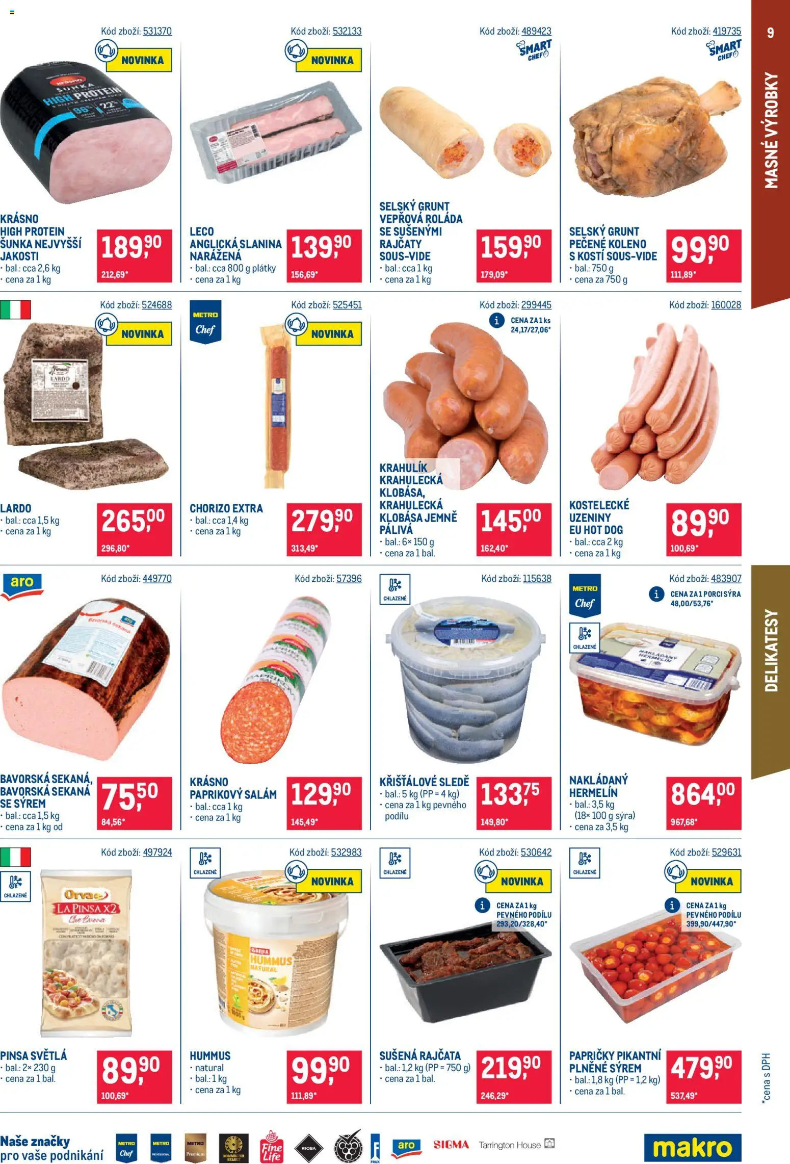 Makro leták - Gastronomie od 12.08.2026 | Strana: 9 | Produkty: Hummus, Klobása, Lečo, Sušená rajčata