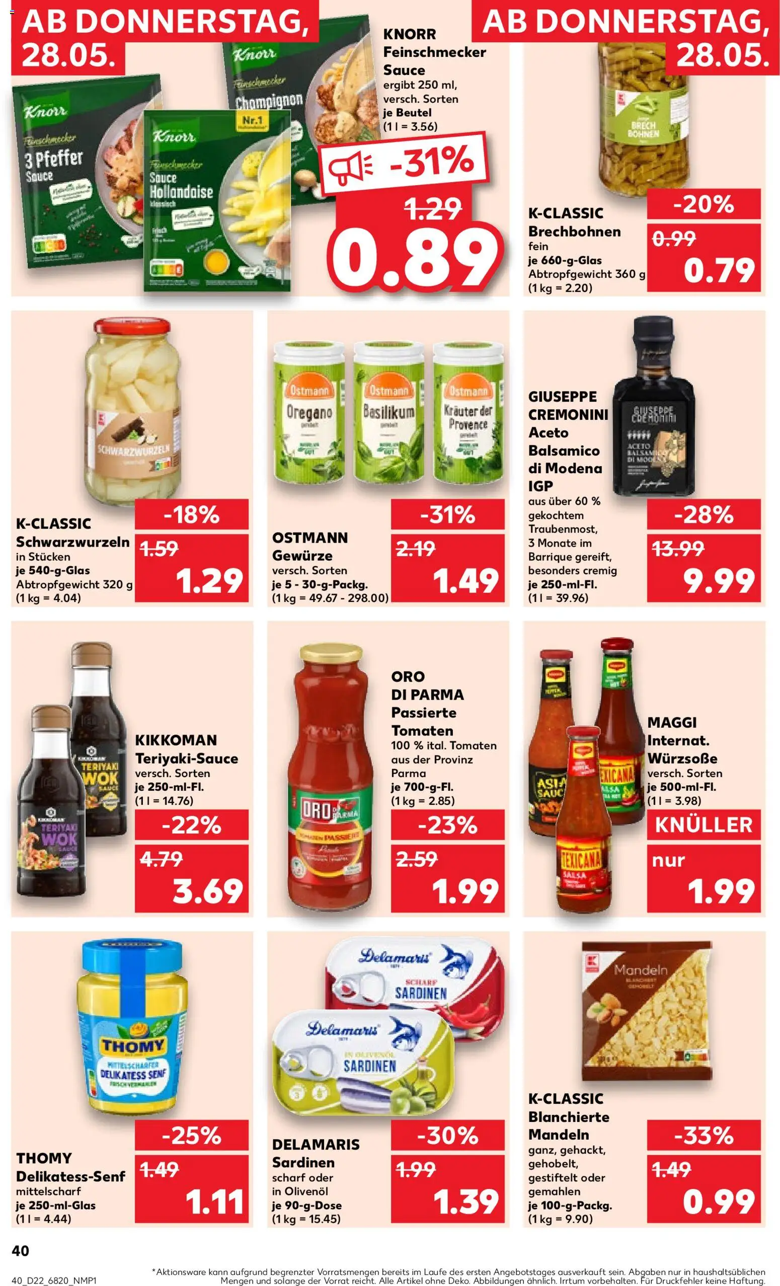 Kaufland Prospekt Stuttgart – gültig ab 28.05.2026 | Seite: 40 | Produkte: Maggi, Tomaten, Gewürze, Pfeffer