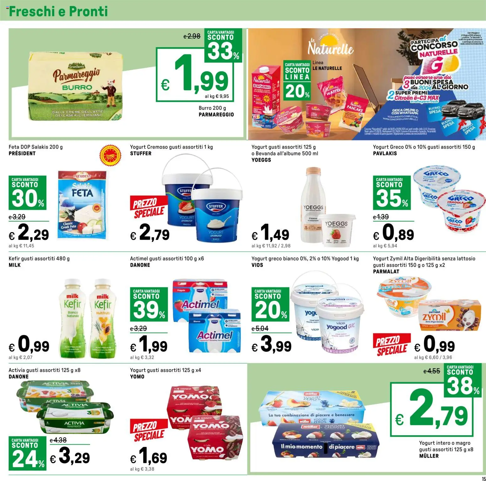 Volantino Iper del 04.06.2026 | Pagina: 15 | Prodotti: Yogurt greco, Yogurt, Latte, Feta