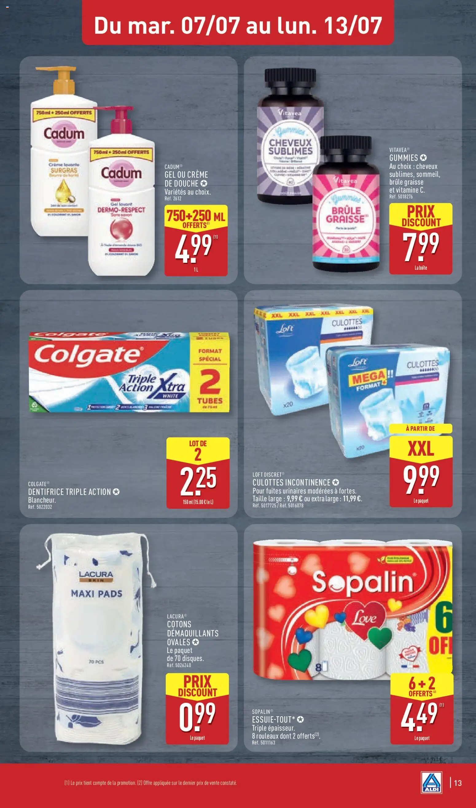 {H1} | Page: 15 | Produits: Essuie-tout, Culottes incontinence, Dentifrice, Douche