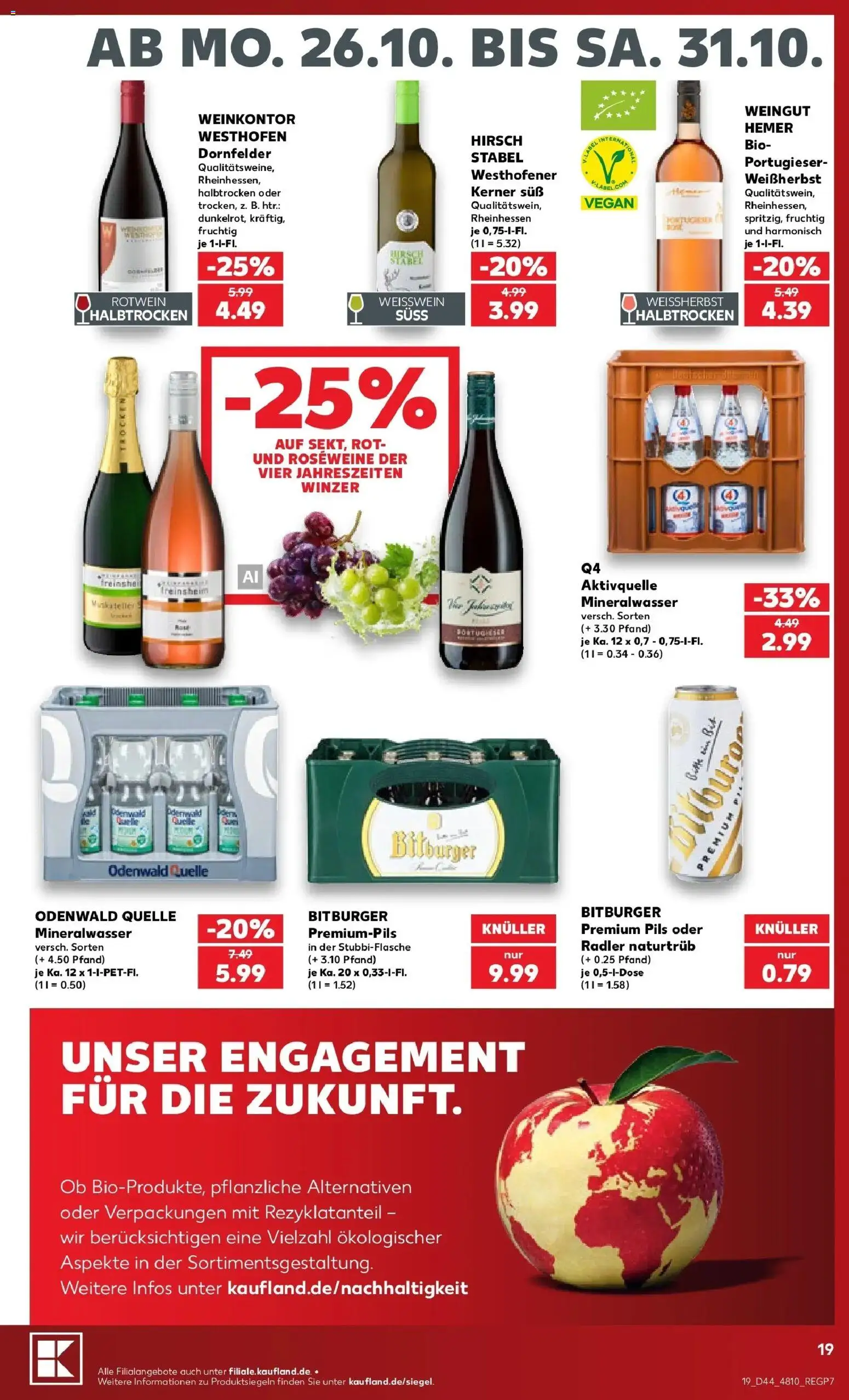 Prospekt Kaufland ab 26.10.2026 » Angebote Online zum Blättern | Seite: 23 | Produkte: Weißwein, Rotwein, Pils, Radler