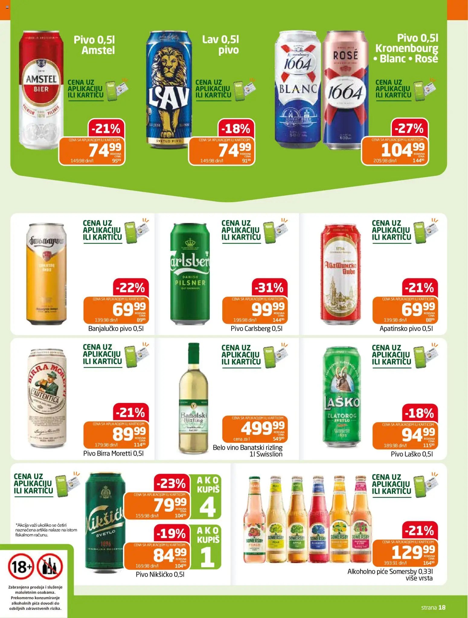 Gomex katalog - važi od 30.09.2026 | Strana: 18 | Proizvode: Birra Moretti, Amstel, Somersby, Vino