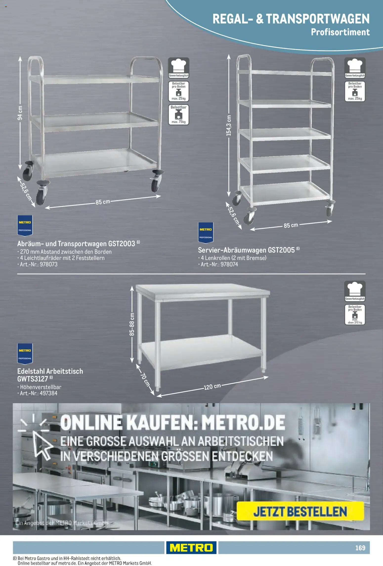 Metro Non Food Sortiment – gültig ab 15.06.2026 | Seite: 169 | Produkte: Regal, Arbeitstisch