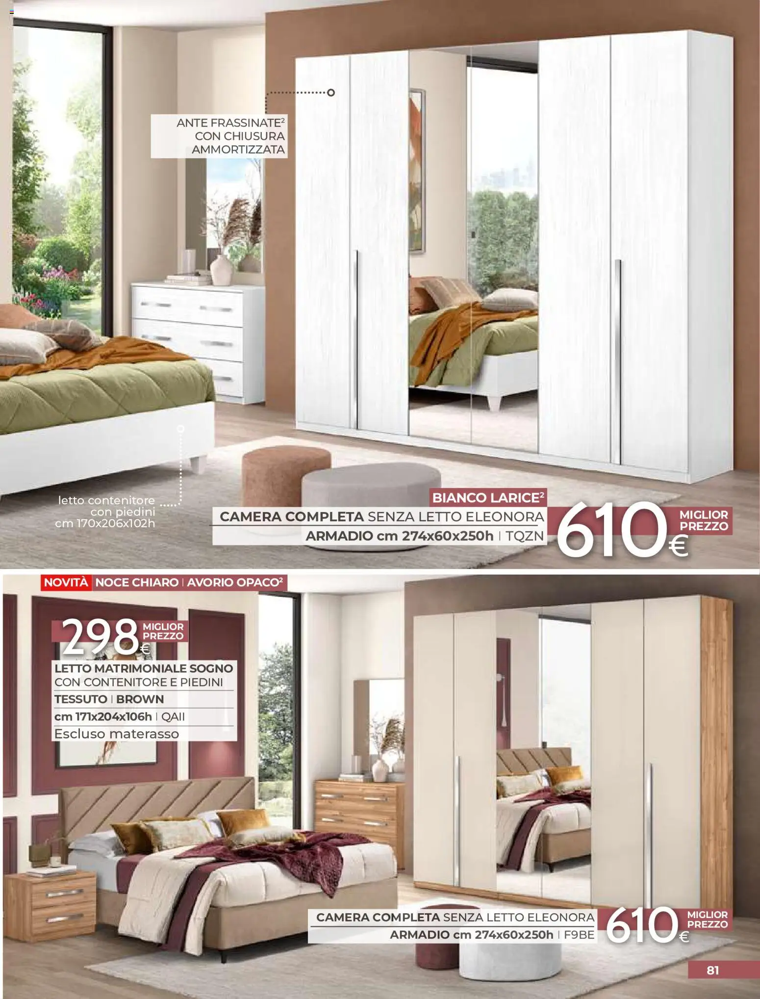 Volantino Mondo Convenienza del 01/09/2026 | Pagina: 83 | Prodotti: Letto matrimoniale, Letto, Materasso, Armadio