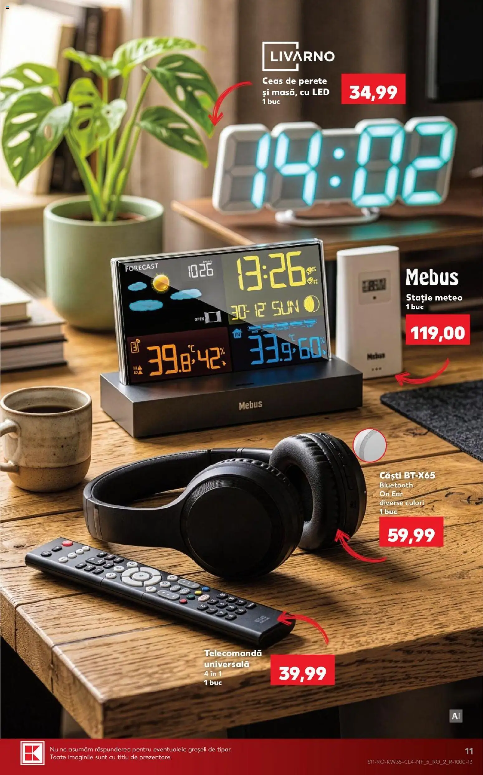 Noul catalog Kaufland – valabil de la 26.08.2026 | Pagină: 11 | Produse: Meteo, Ceas, Căști, LED