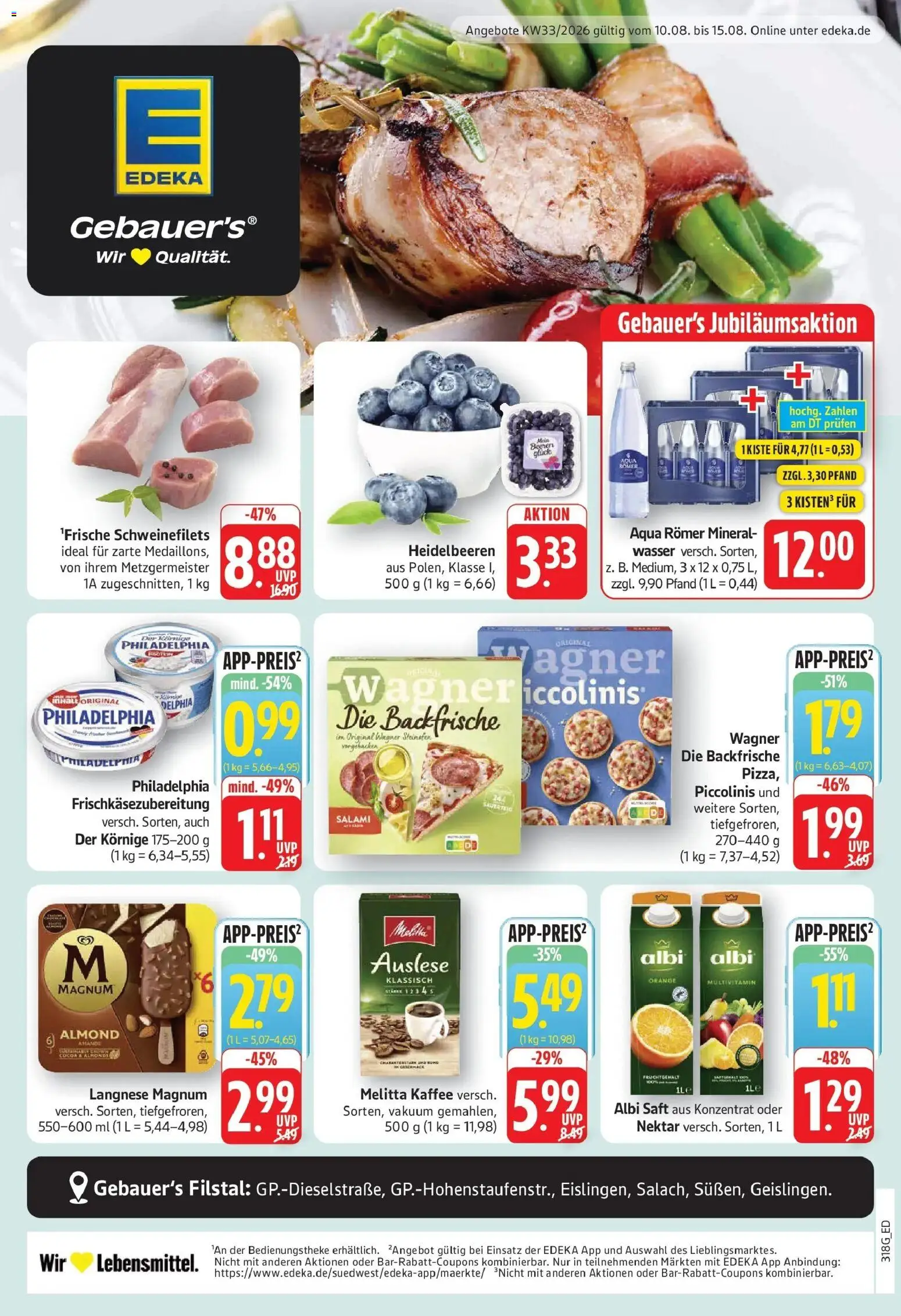 Edeka Prospekt Geislingen (ab 10.08.2026) » Angebote Online | Seite: 1 | Produkte: Melitta kaffee, Kaffee, Piccolinis, Salami