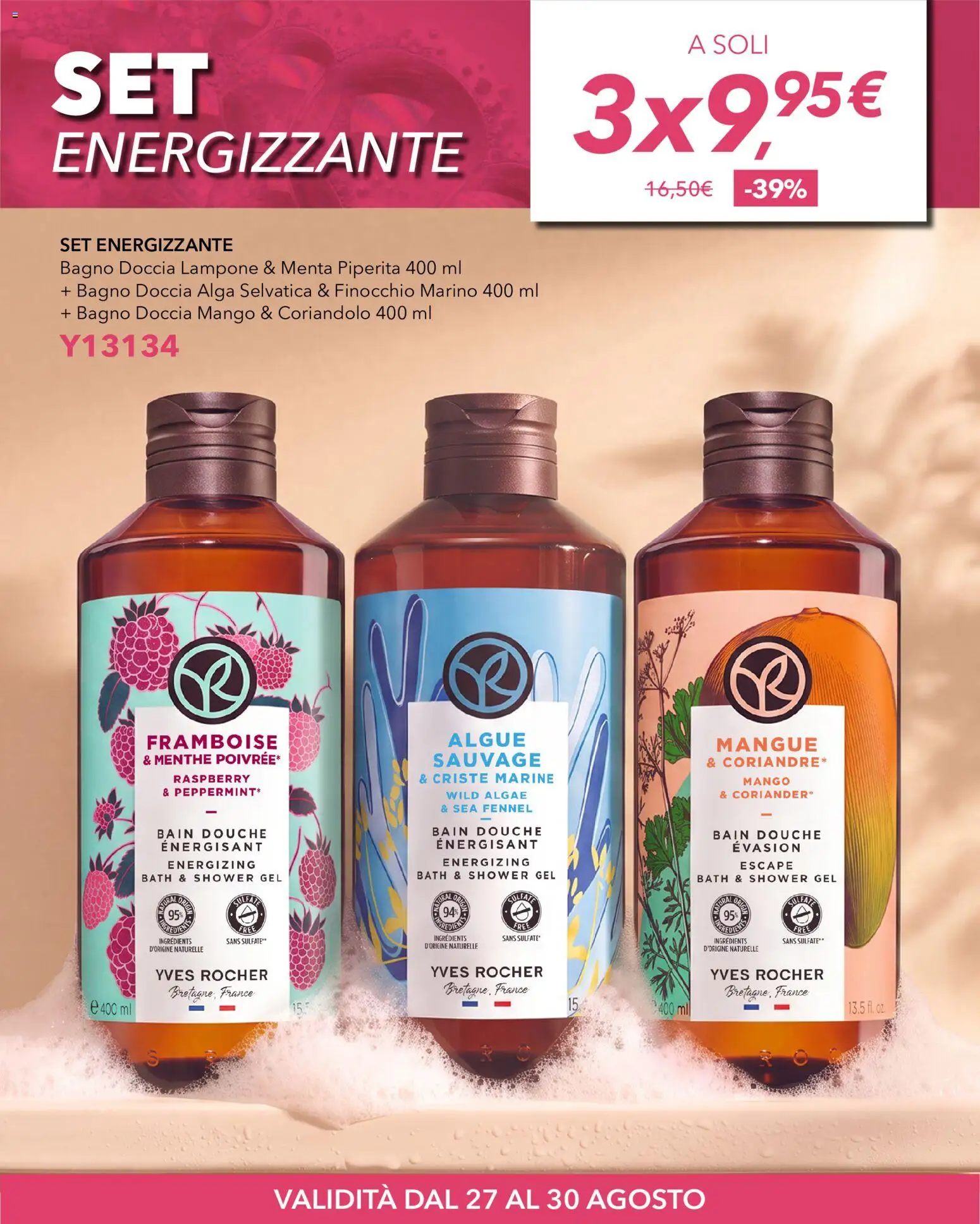 Volantino Yves Rocher del 27/08/2026 | Pagina: 4 | Prodotti: Mango, Lampone, Bagno, Doccia