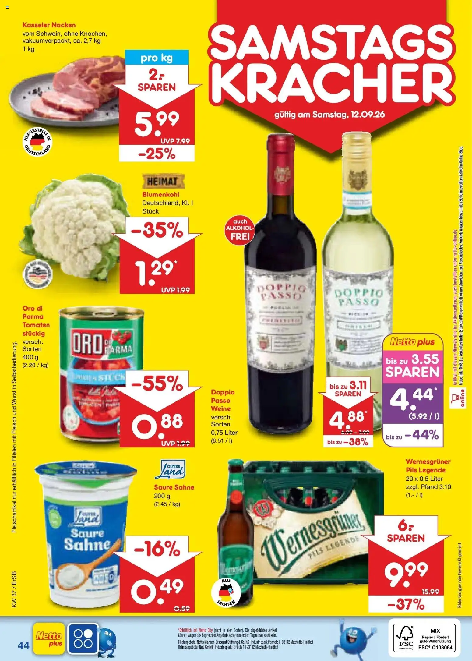 Netto Marken-Discount Prospekt Naumburg – gültig ab 07.09.2026 | Seite: 62 | Produkte: Pils, Wernesgruner, Oro di parma, Wurst