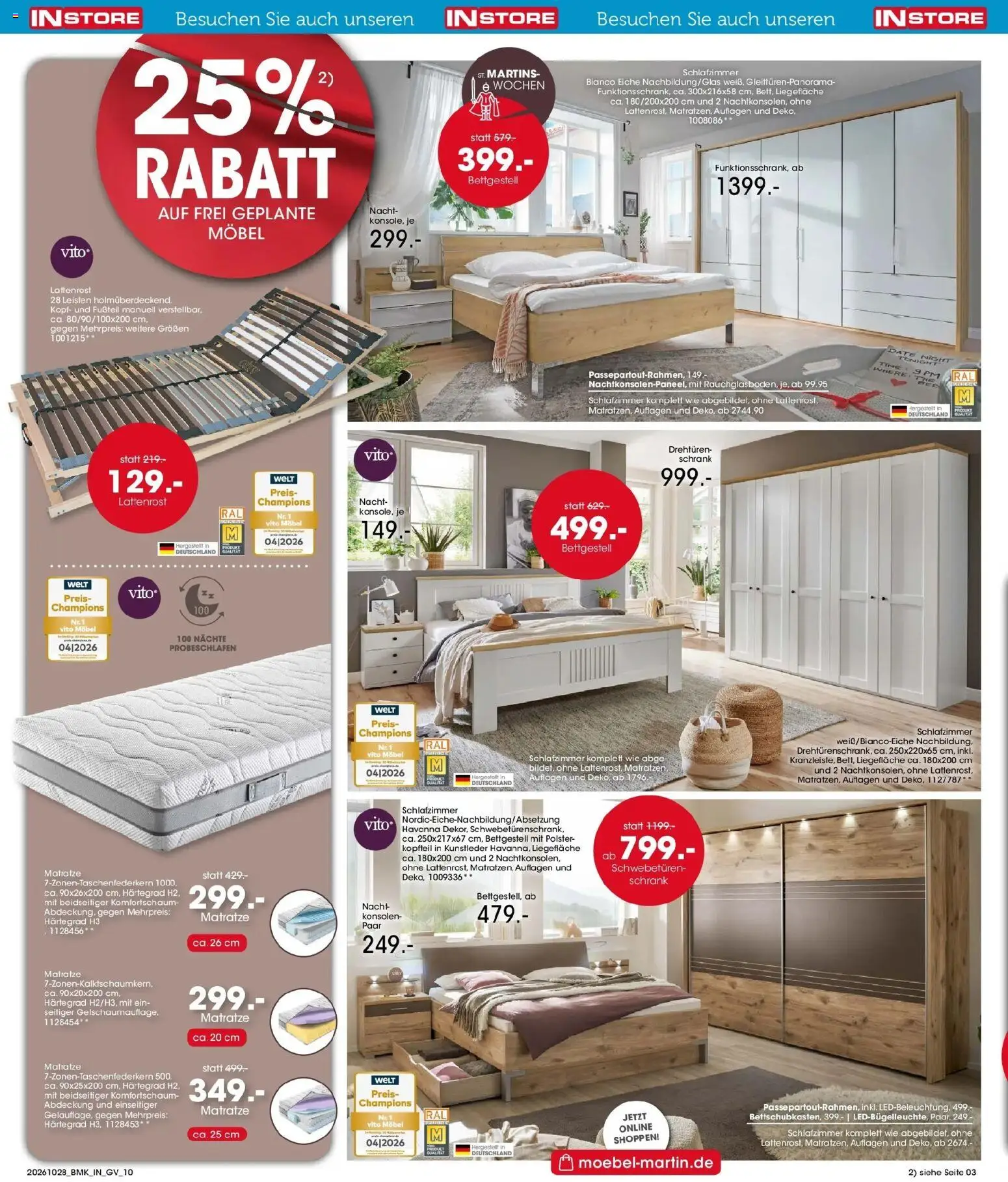Möbel Martin - Möbel Martin: Wochenangebote (ab 28.10.2026) zum Blättern | Seite: 10 | Produkte: Matratze, Lattenrost, Havanna, Schrank