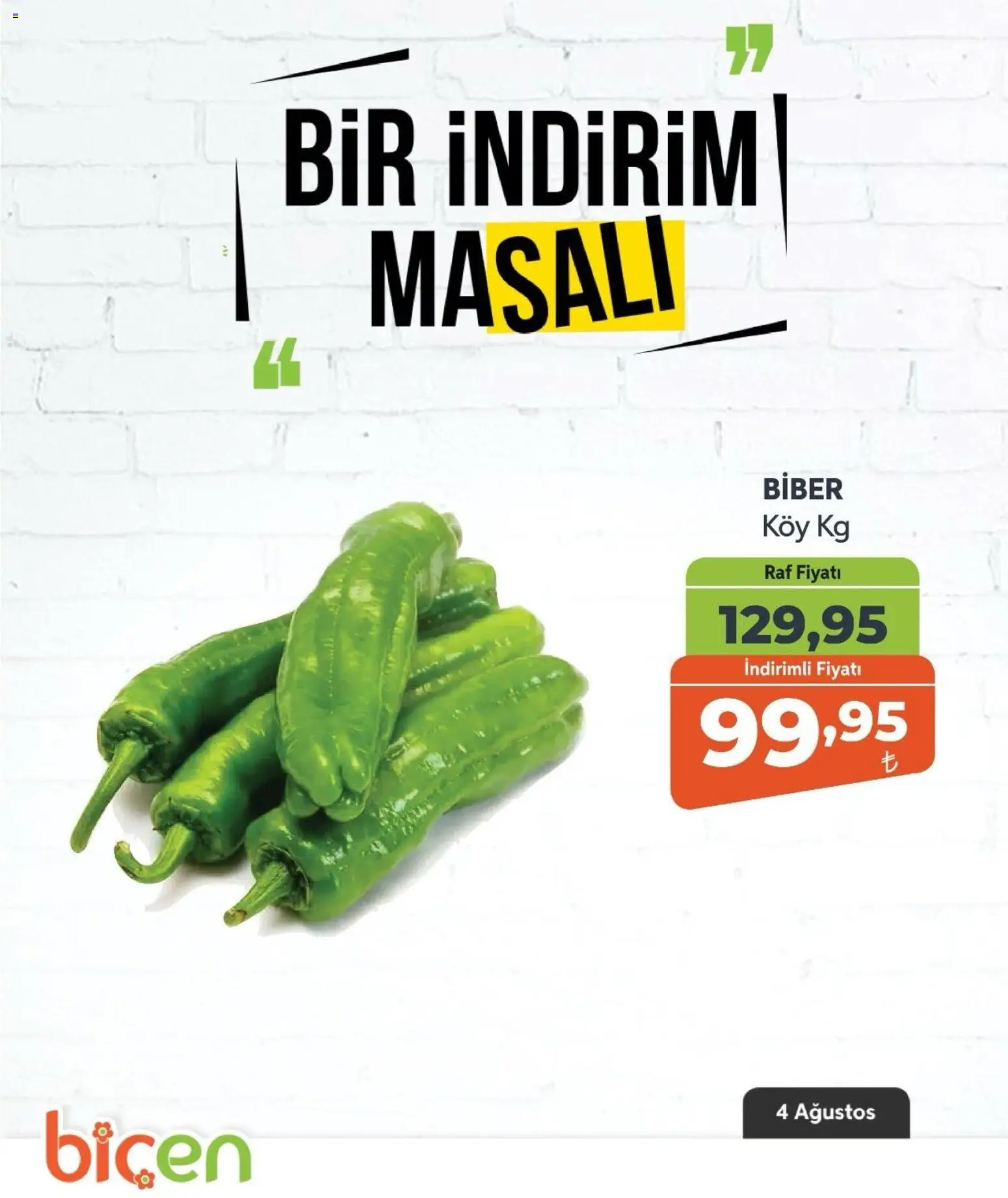 Biçen Market - Bir İndirim MaSalı - sebze - 04 Ağustos 2026 tarihinden itibaren geçerlidir | Sayfa: 12