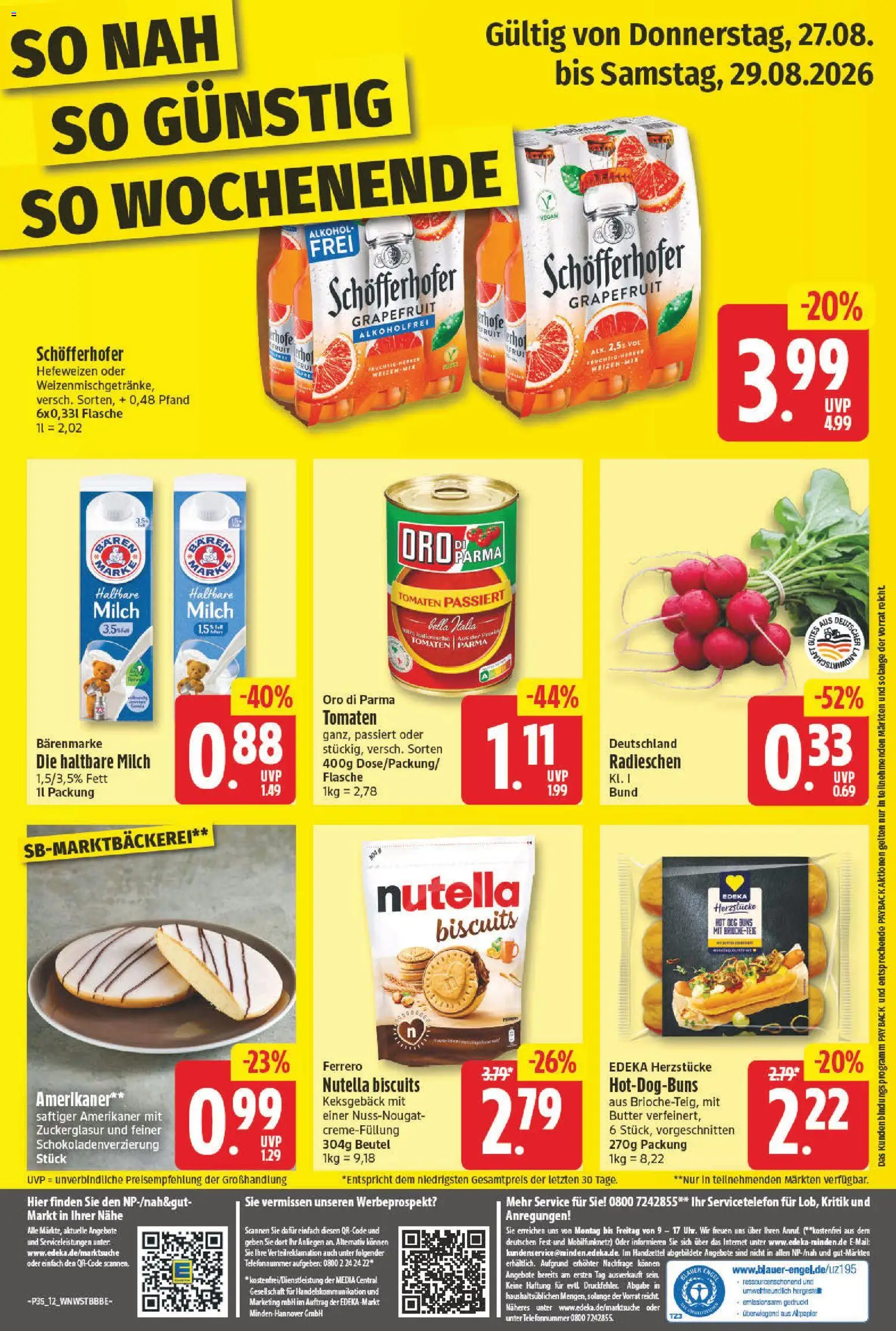 NP Discount Prospekt – gültig ab 24.08.2026 | Seite: 14 | Produkte: Haltbare milch, Nutella, Grapefruit, Alkohol