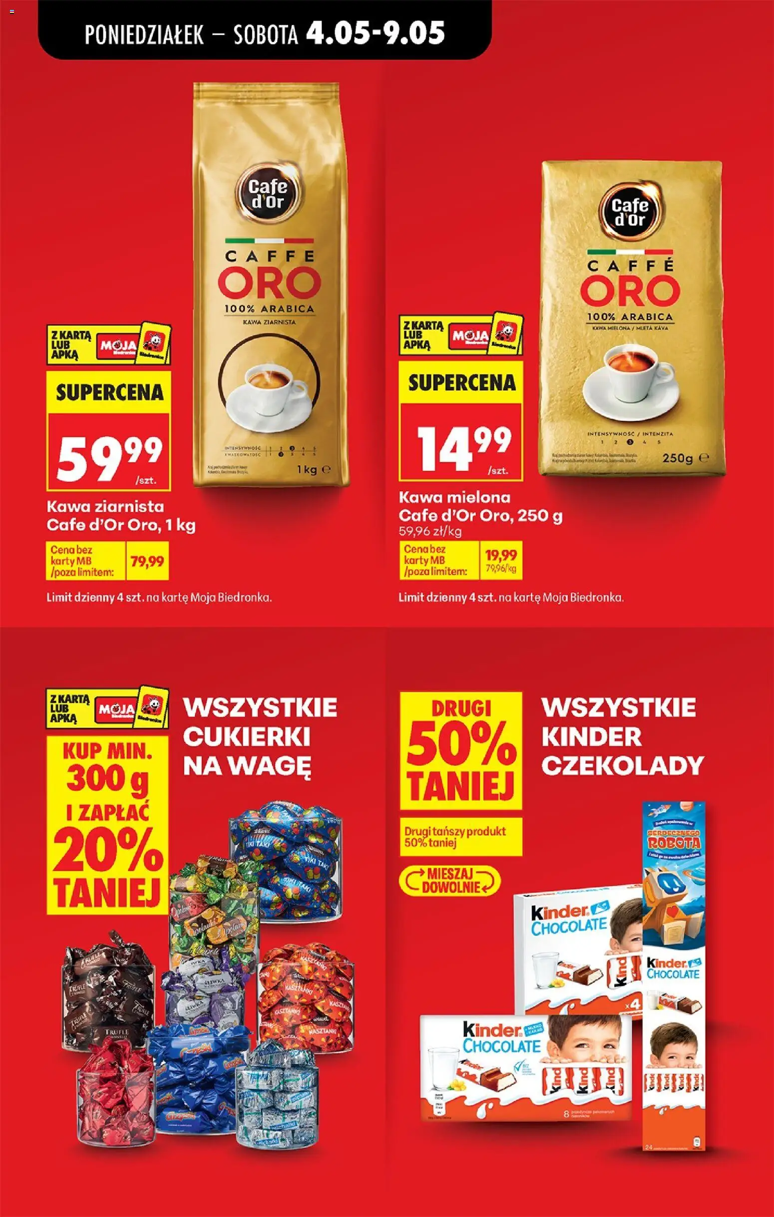 Biedronka Polsko leták od 04.05.2026 | Strana: 15 | Produkty: Káva, Karty, Kinder, Mletá káva