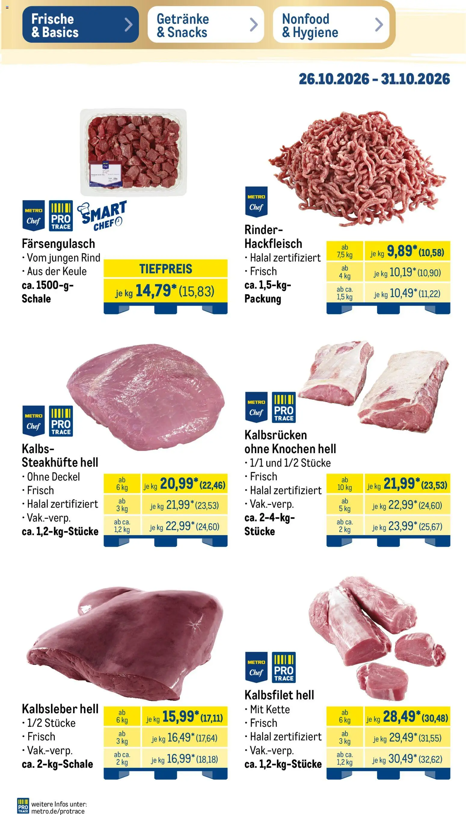 Metro NonFood-Angebote – gültig ab 26.10.2026 | Seite: 33 | Produkte: Lammkeule, Rindfleisch