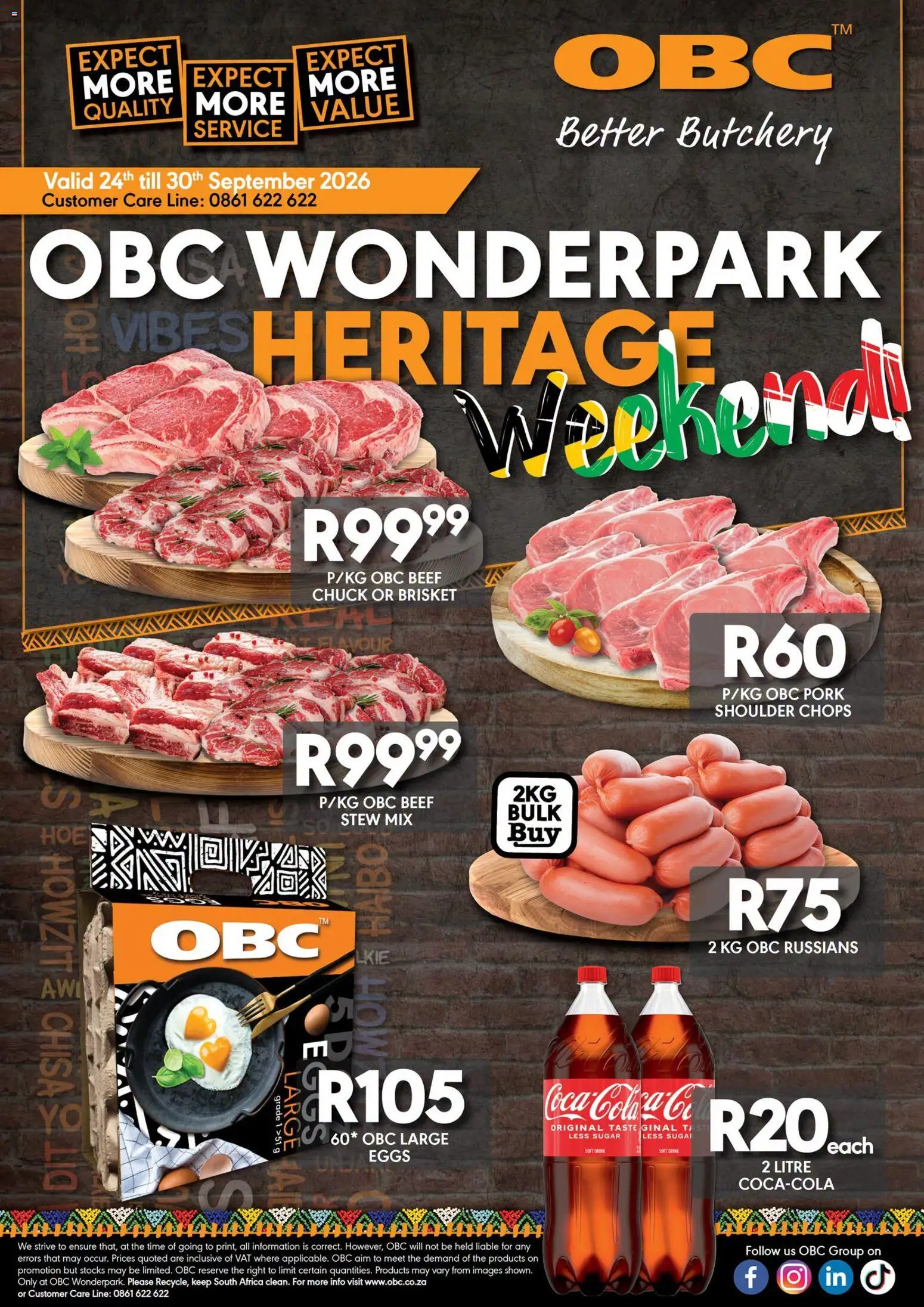 New OBC catalogue – valid from 24/09/2026 | Page: 1 | Products: Eggs, Pork, Beef, Sugar