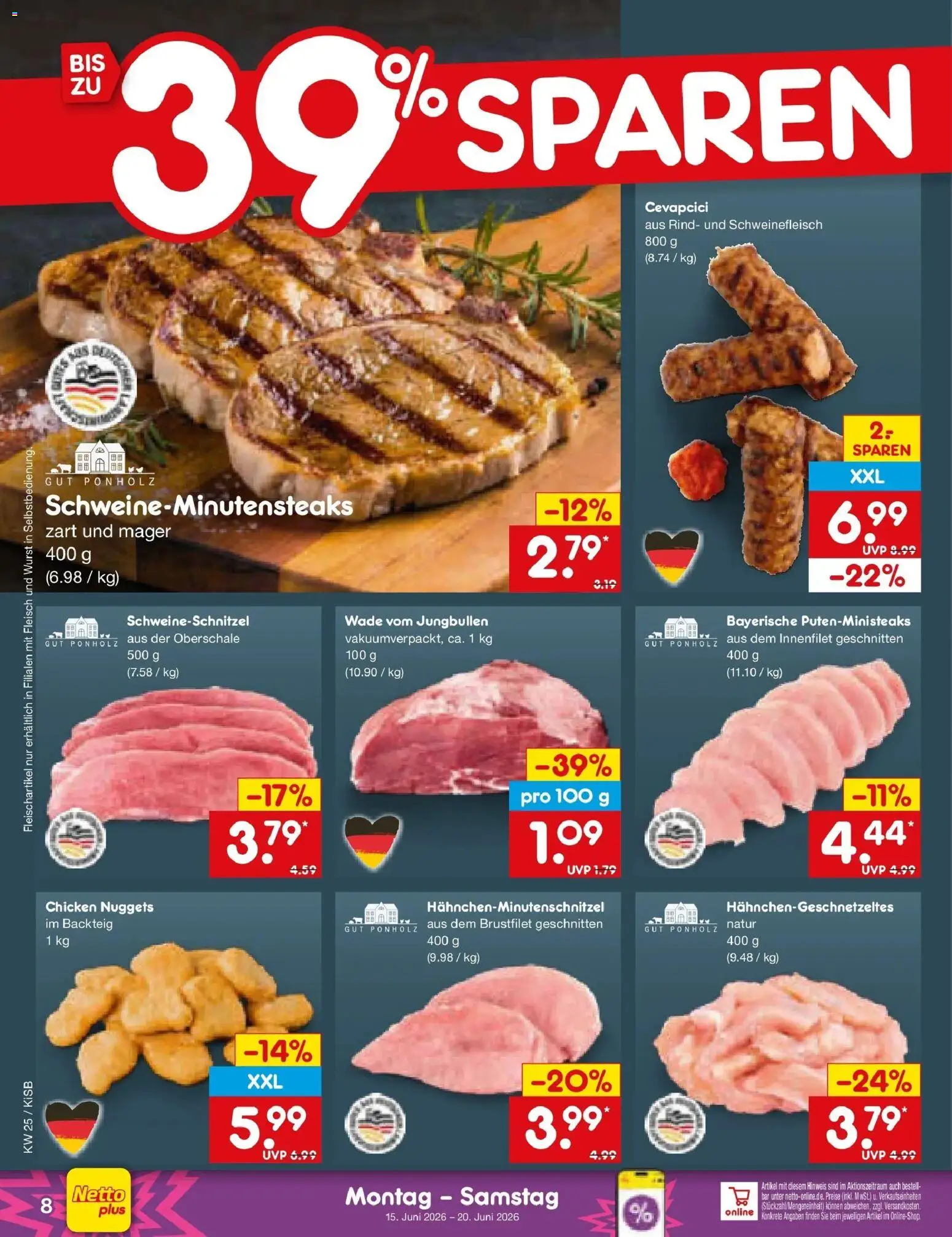 Netto Marken-Discount Prospekt Oberhaid – gültig ab 15.06.2026 | Seite: 10 | Produkte: Cevapcici, Wurst, Schweinefleisch, Fleisch