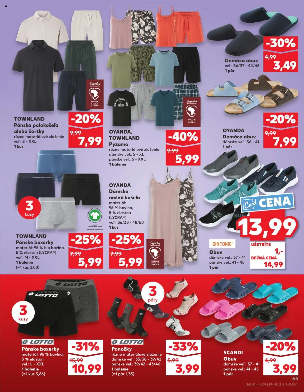 Nové Kaufland akcie – leták je platný od 17.07.2025 | Strana: 65 | Produkty: Košeľa, Gin, Ponožky, Boxerky