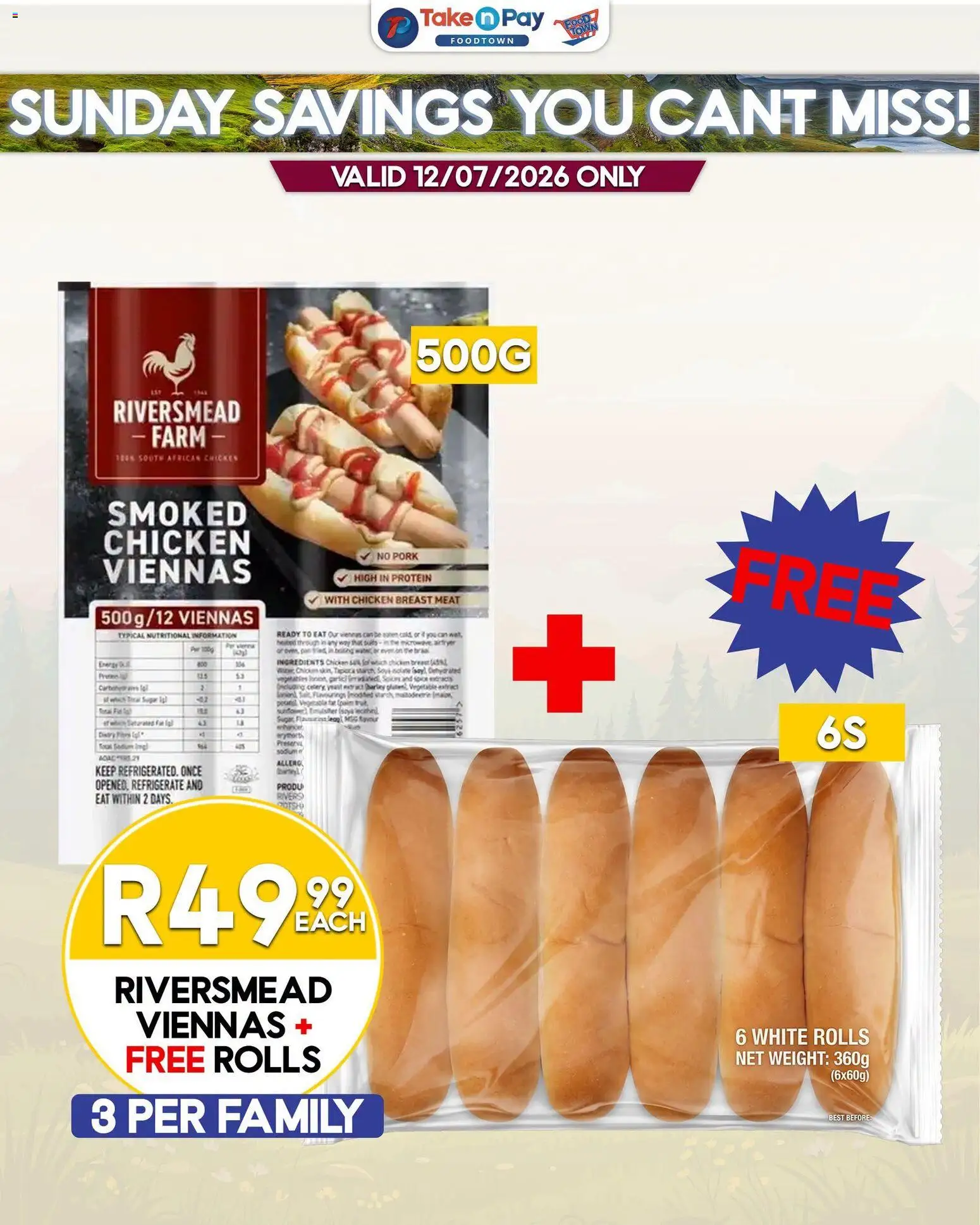 New Take n Pay catalogue – valid from 19/07/2026 | Page: 11 | Products: Detergente líquido, Microwave, Chicken, Pork