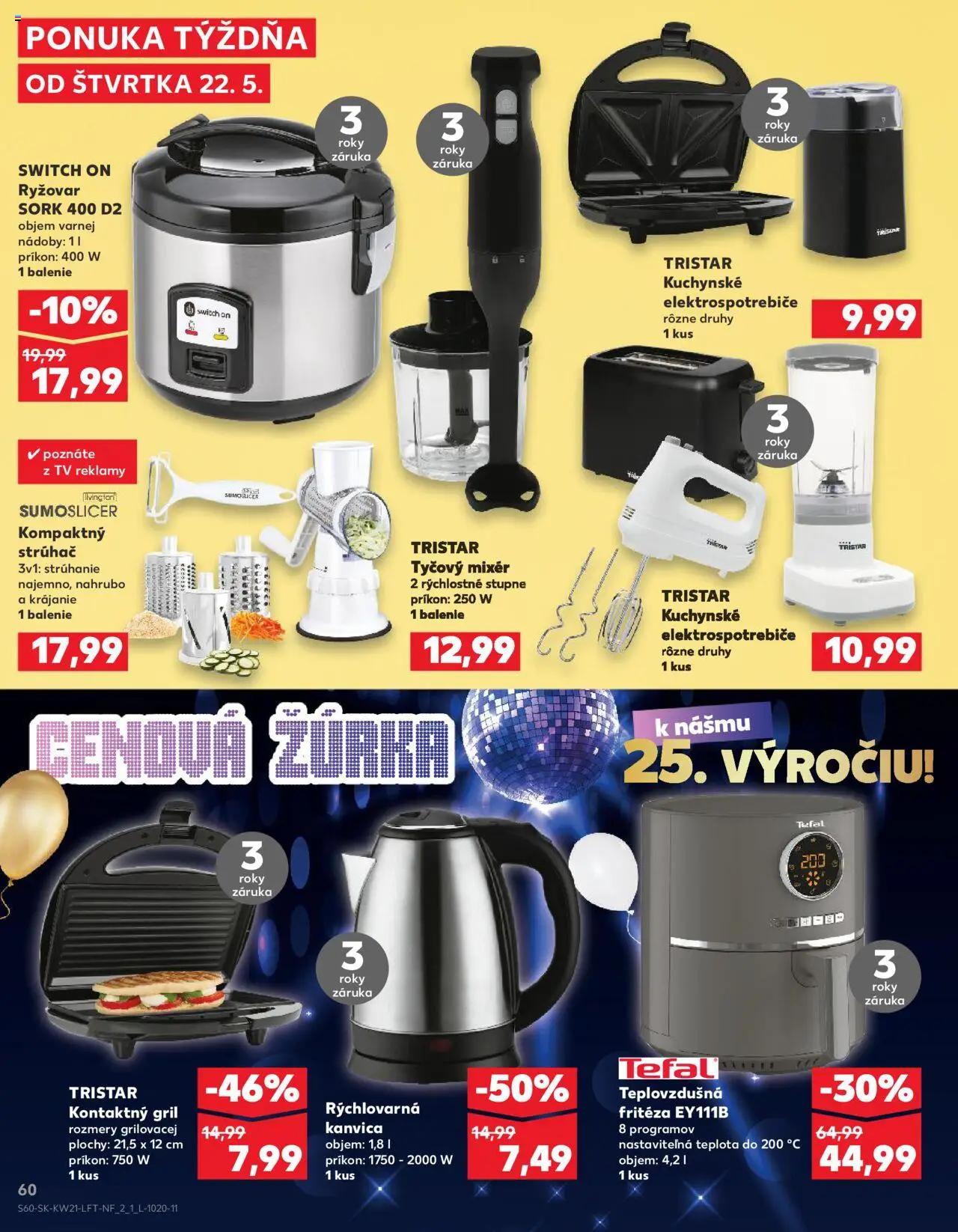 Nové Kaufland akcie – leták je platný od 22.05.2025 | Strana: 60 | Produkty: Gril, Tv, Fritéza, Teplovzdušná frítéza