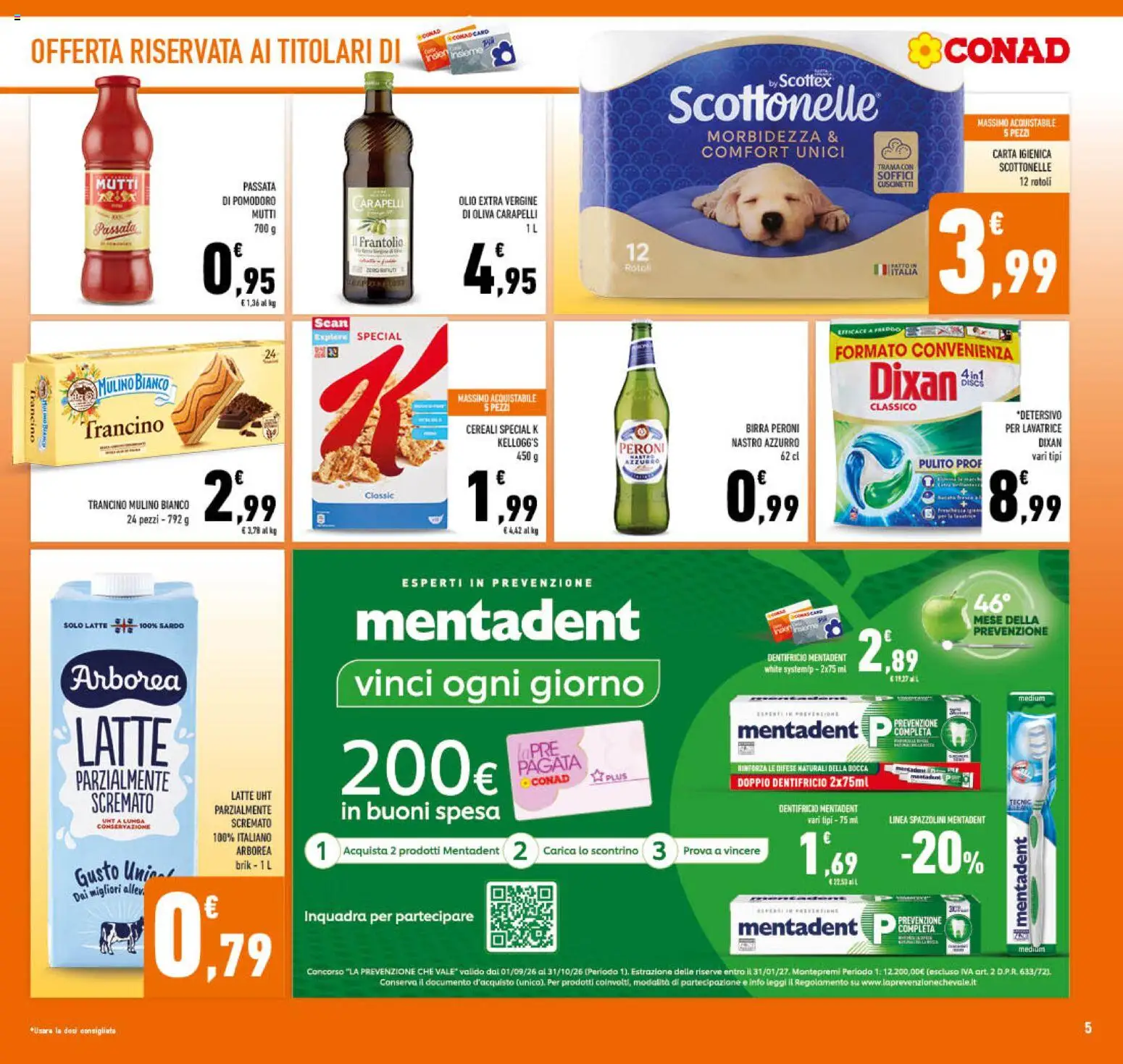 Volantino Conad del 21/10/2026 | Pagina: 5 | Prodotti: Birra, Olive, Olio extra vergine, Mutti