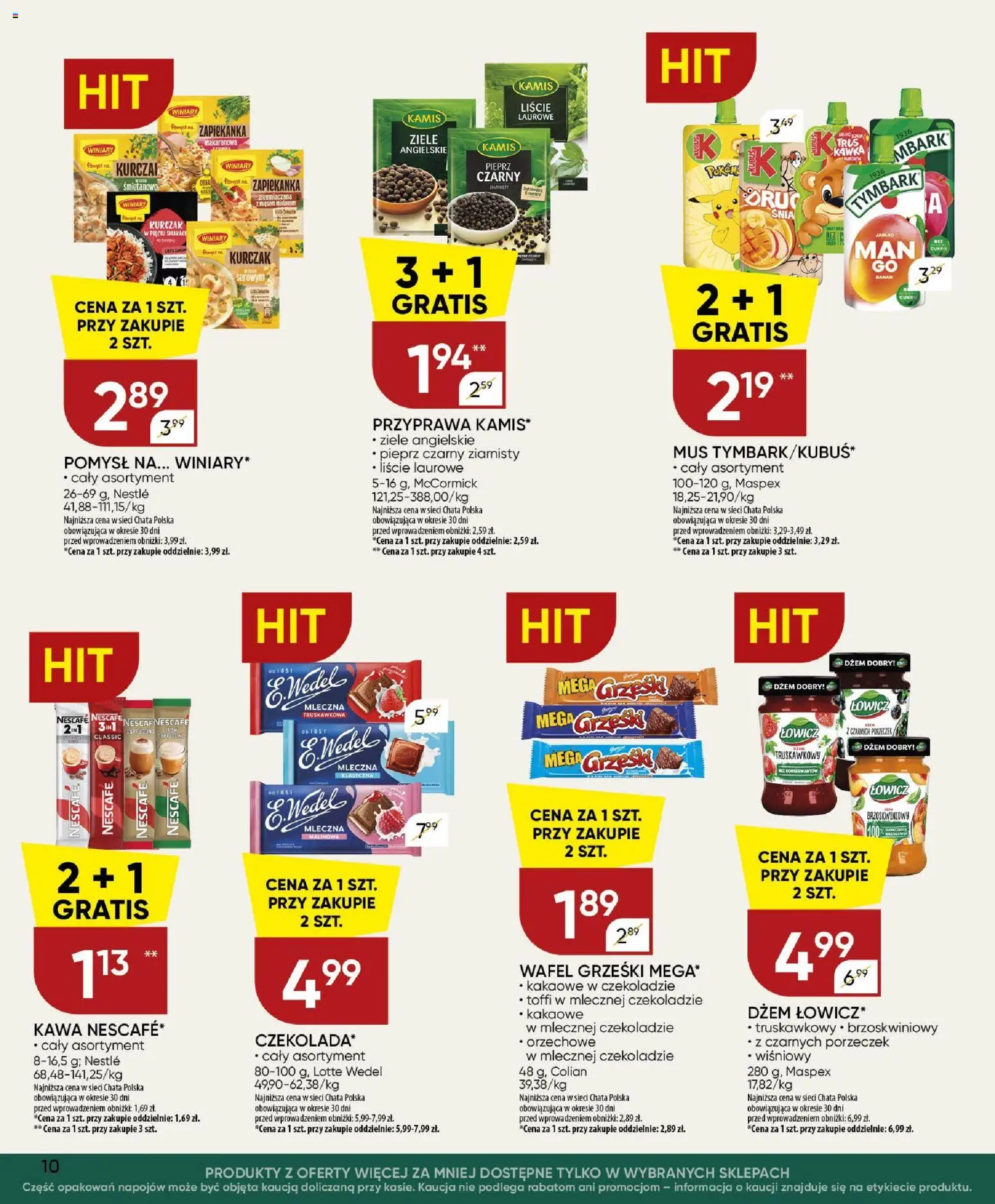Chata Polska gazetka od 27.08.2026 | Strona: 10 | Produkty: Ziele angielskie, Nescafe, Zapiekanka, Dżem