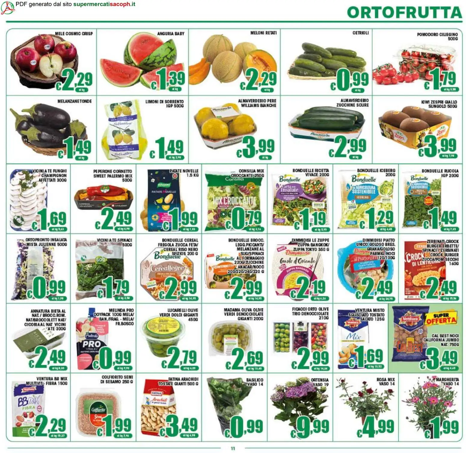 Volantino Sacoph del 08.05.2026 | Pagina: 11 | Prodotti: Insalata, Pomodoro, Melanzane, Piatto