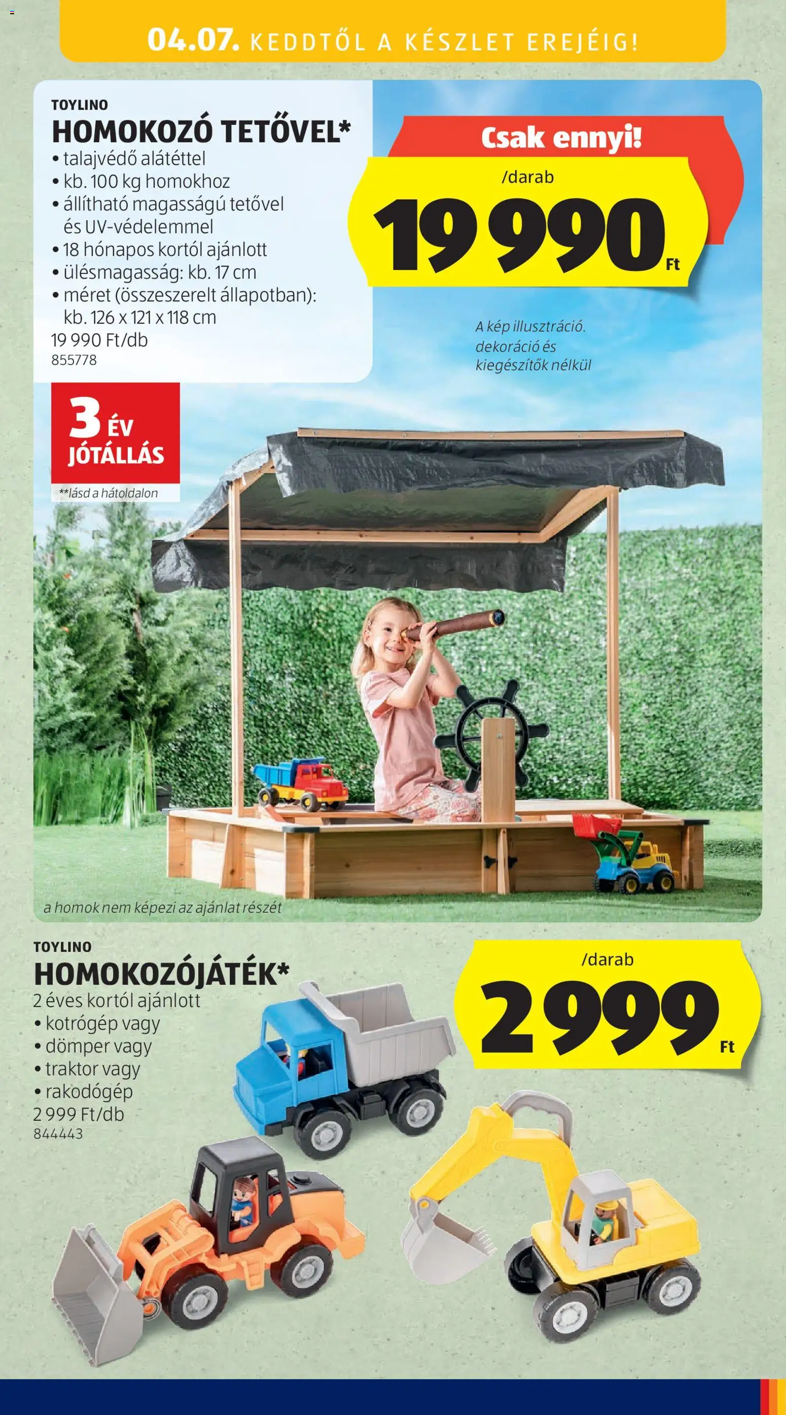 Aldi akciós ujság - amely érvényes a következő dátumtól: 2026.04.02. | Oldal: 51 | Termékek: Homokozo, Dekoráció