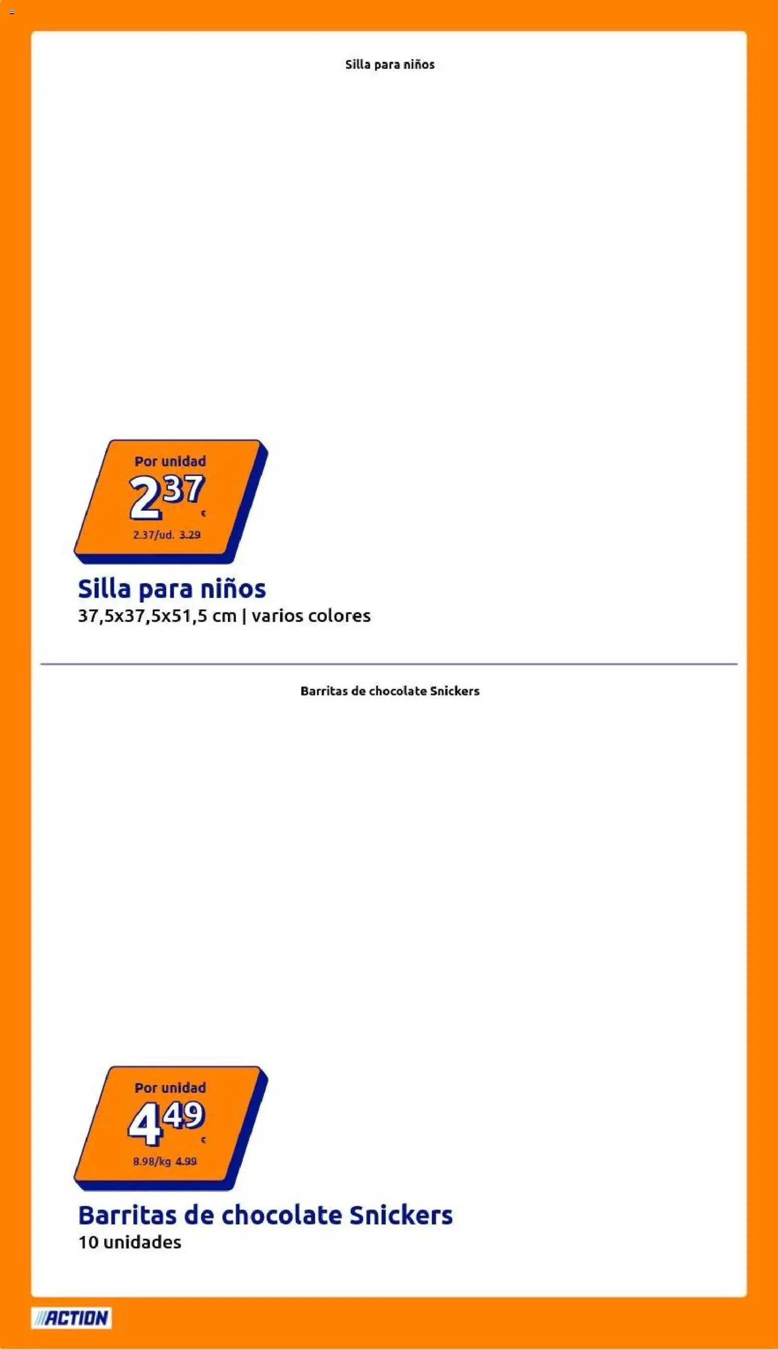 Action folleto │ válido desde el 12/08/2026 | Página: 8 | Productos: Snickers, Chocolate, Silla