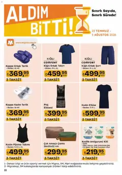 23 Temmuz 2026 tarihinden itibaren geçerli olan Migros kataloğu önizlemesi | Sayfa: 126 | Ürünler: Şort, Pijama, Terlik, Elbise