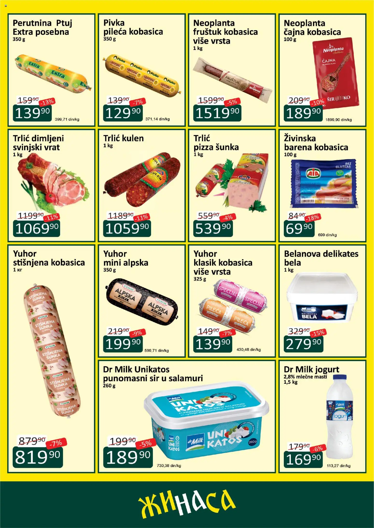 ŽINASA katalog - važi od 01.05.2026 | Strana: 2 | Proizvode: Sveže mleko, So, Svinjski vrat, Mleko