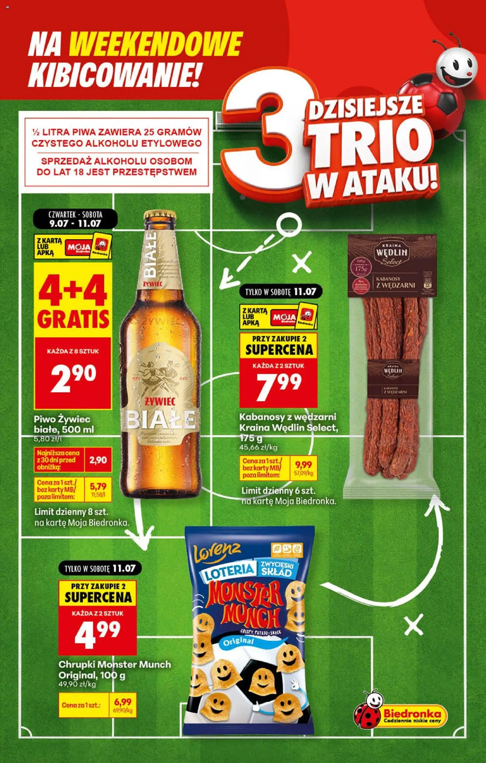 Biedronka gazetka - Football od 11.07.2026 | Strona: 3 | Produkty: Karta, Chrupki, Kabanosy, Piwo