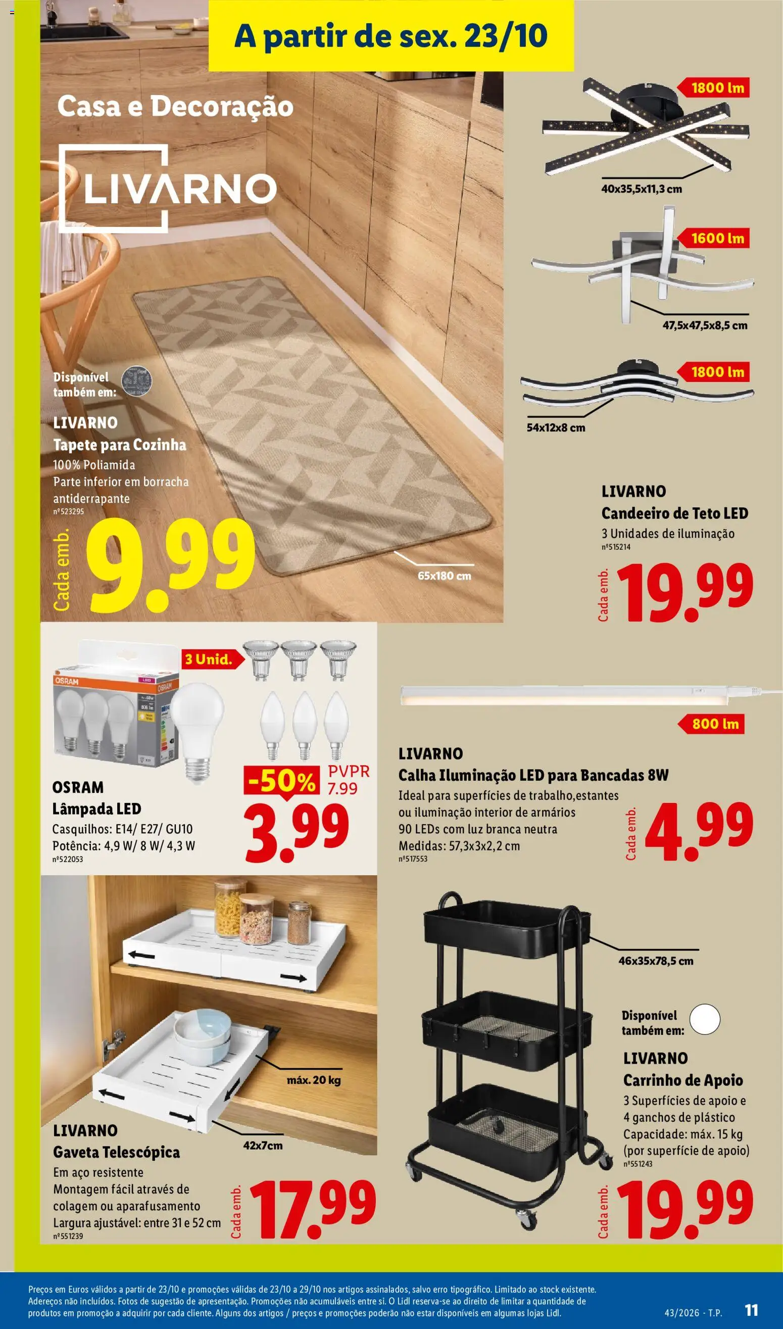 Lidl Promoções Fim de Semana │ válido de 23/10/2026 | Página: 11 | Produtos: Candeeiro, Candeeiro de teto, Iluminação, Tapete